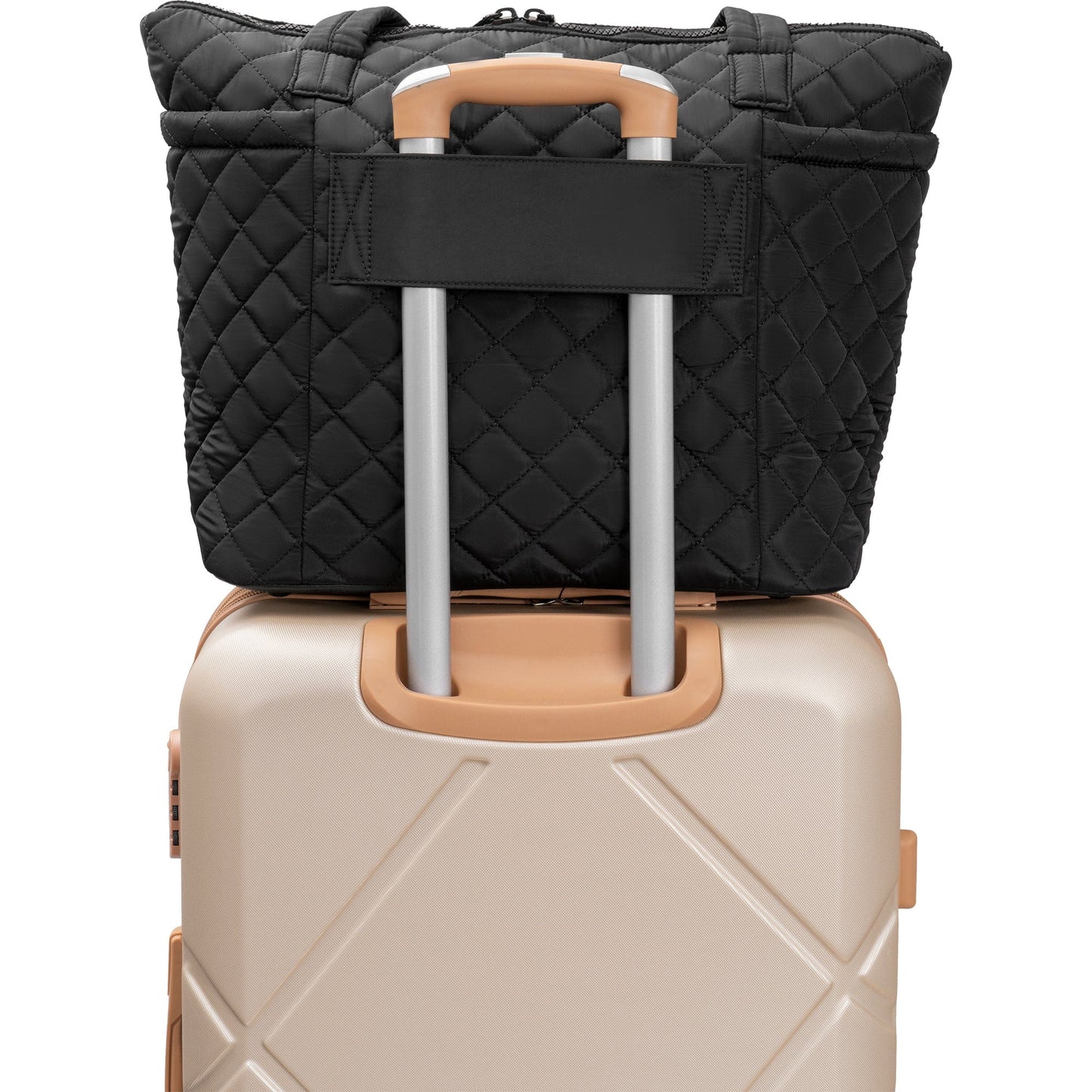 Ellen Tracy 20 Inch Diamond Quilted Nylon Large Travel Workbook Tote Bag