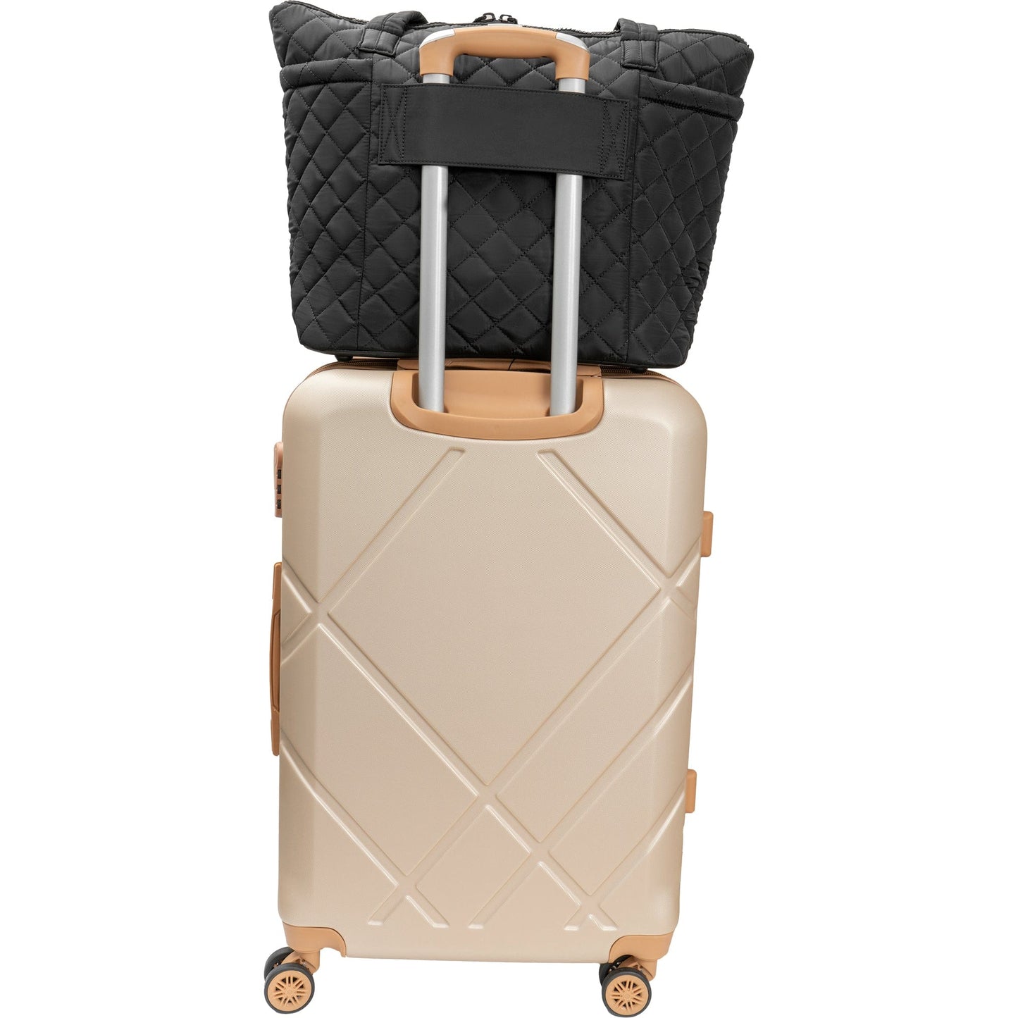 Ellen Tracy 20 Inch Diamond Quilted Nylon Large Travel Workbook Tote Bag