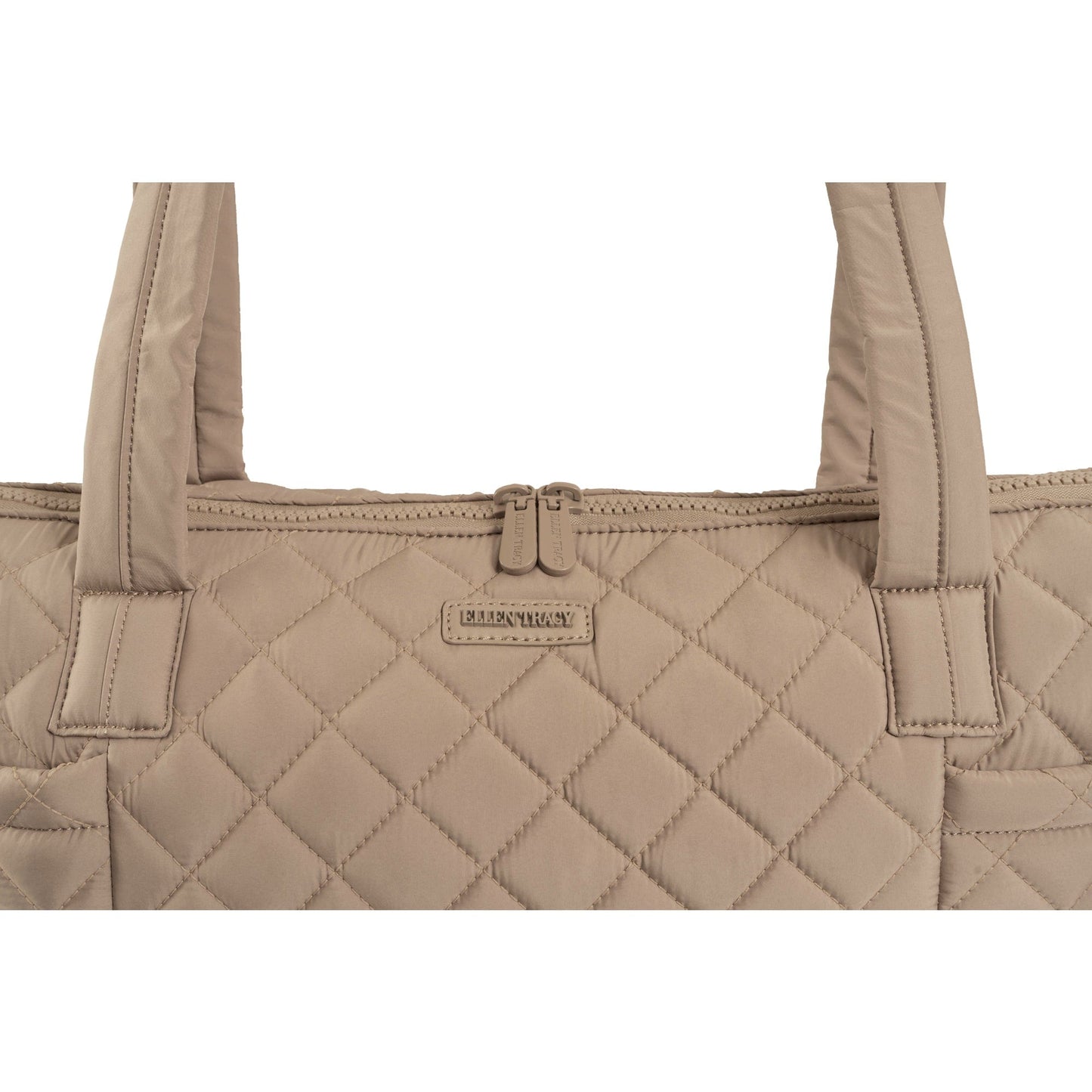 Ellen Tracy 20 Inch Diamond Quilted Nylon Large Travel Workbook Tote Bag