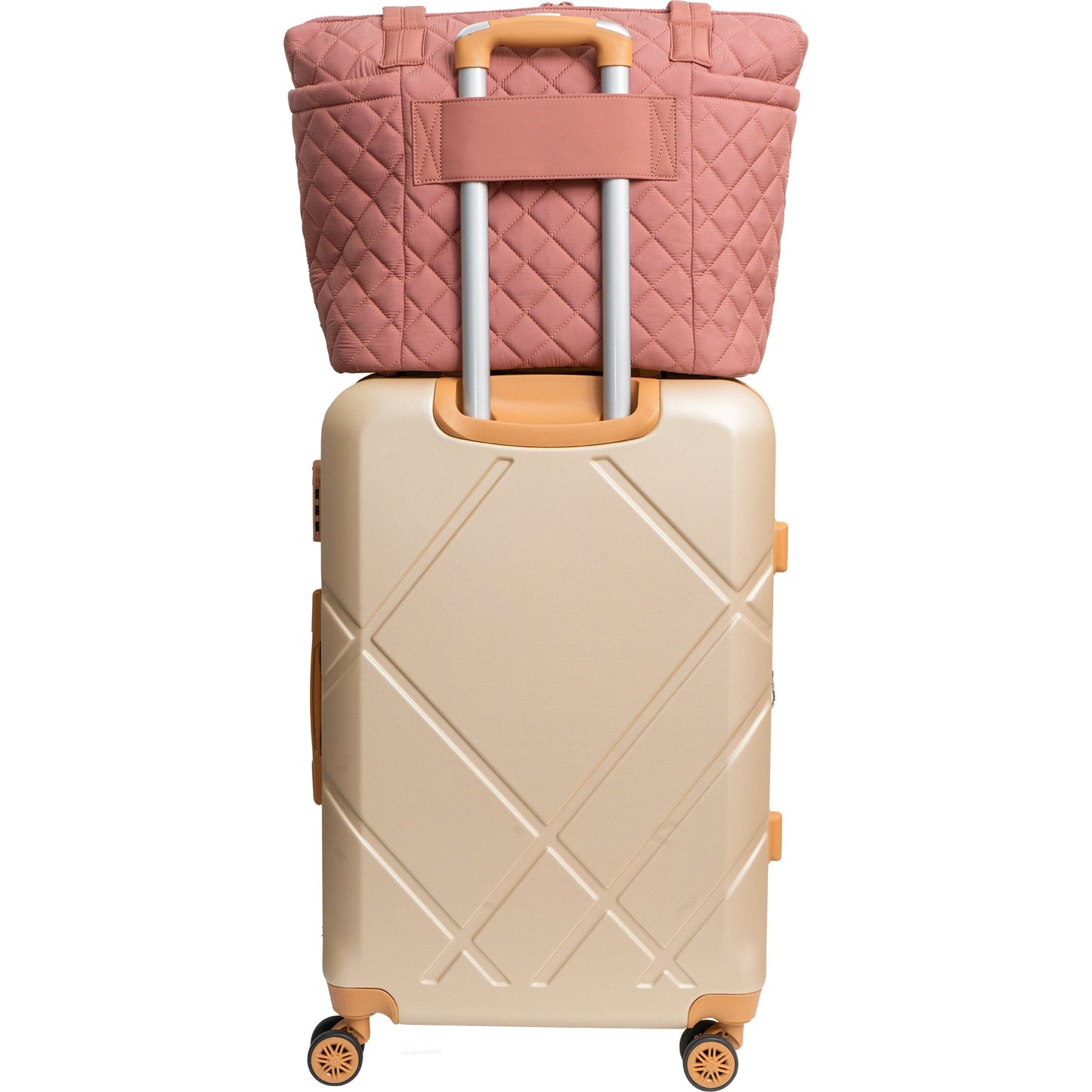 Ellen Tracy 20 Inch Diamond Quilted Nylon Large Travel Workbook Tote Bag