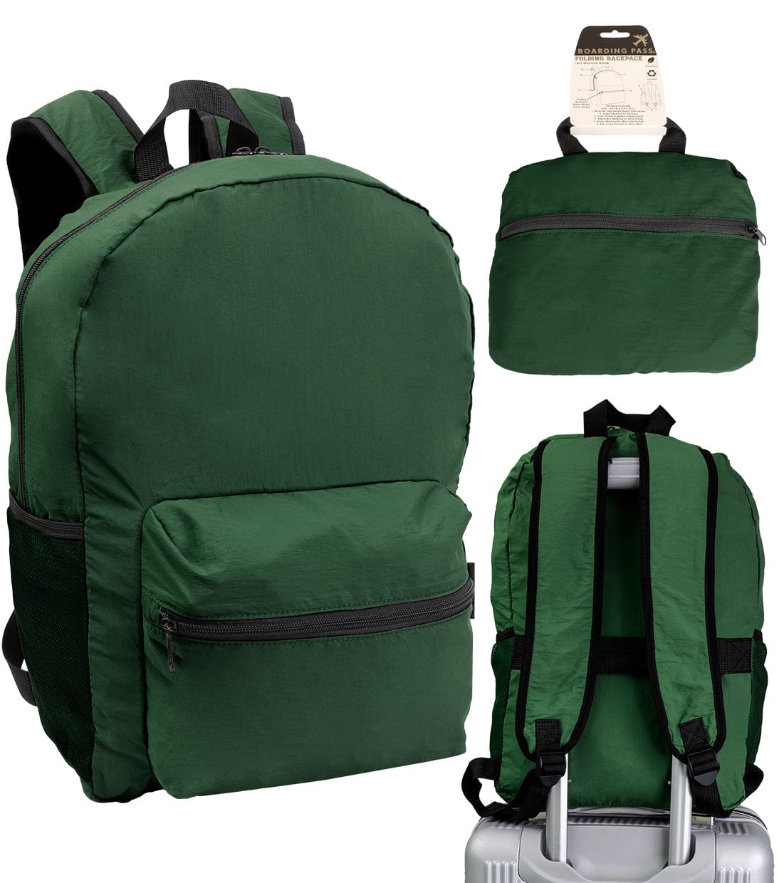 Boarding Pass Recycled Foldable & Packable Pouch Backpack