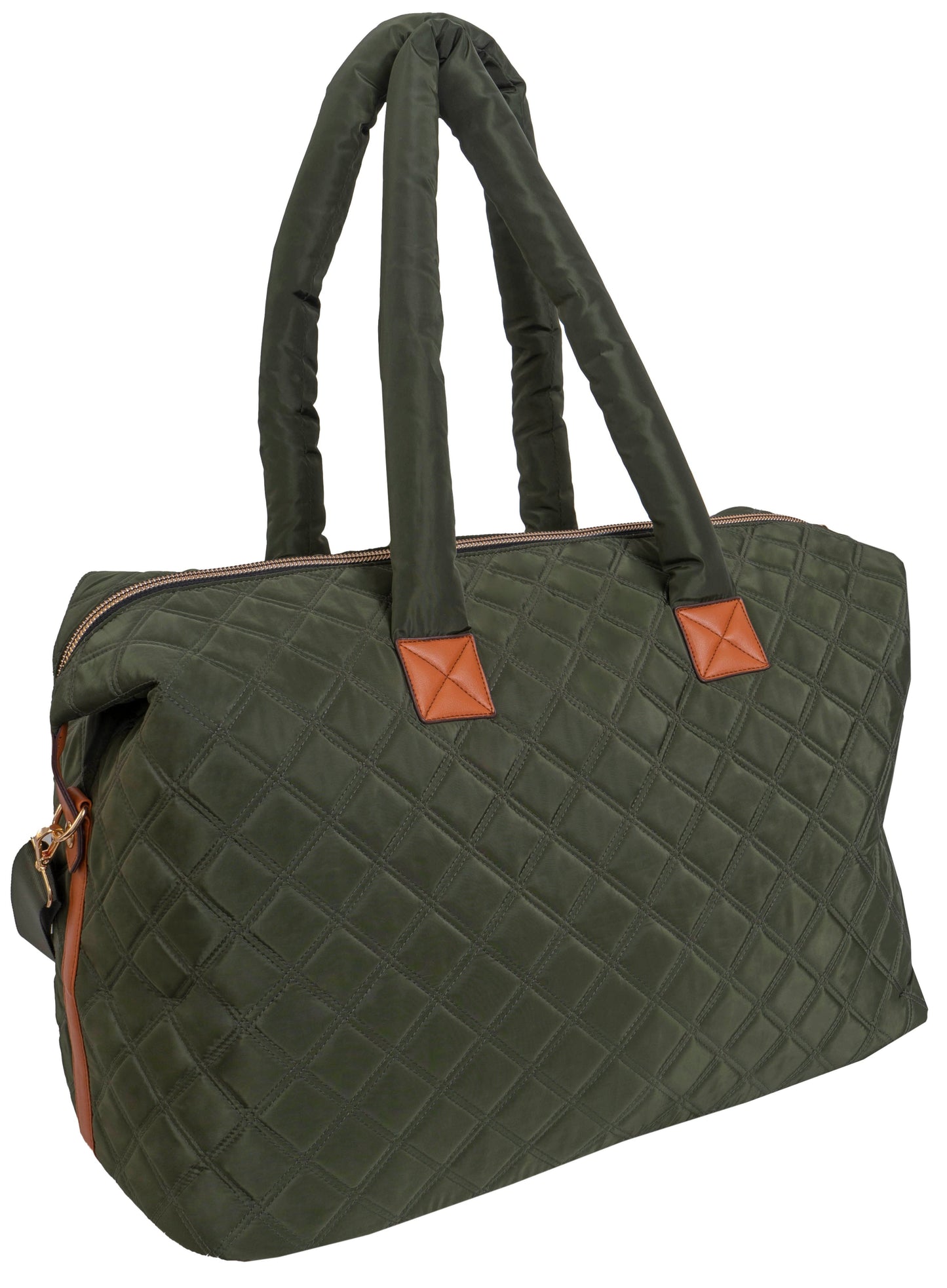 Joan & David 22 Inch Diamond Quilted 3 Pocket Nylon Duffel Bag