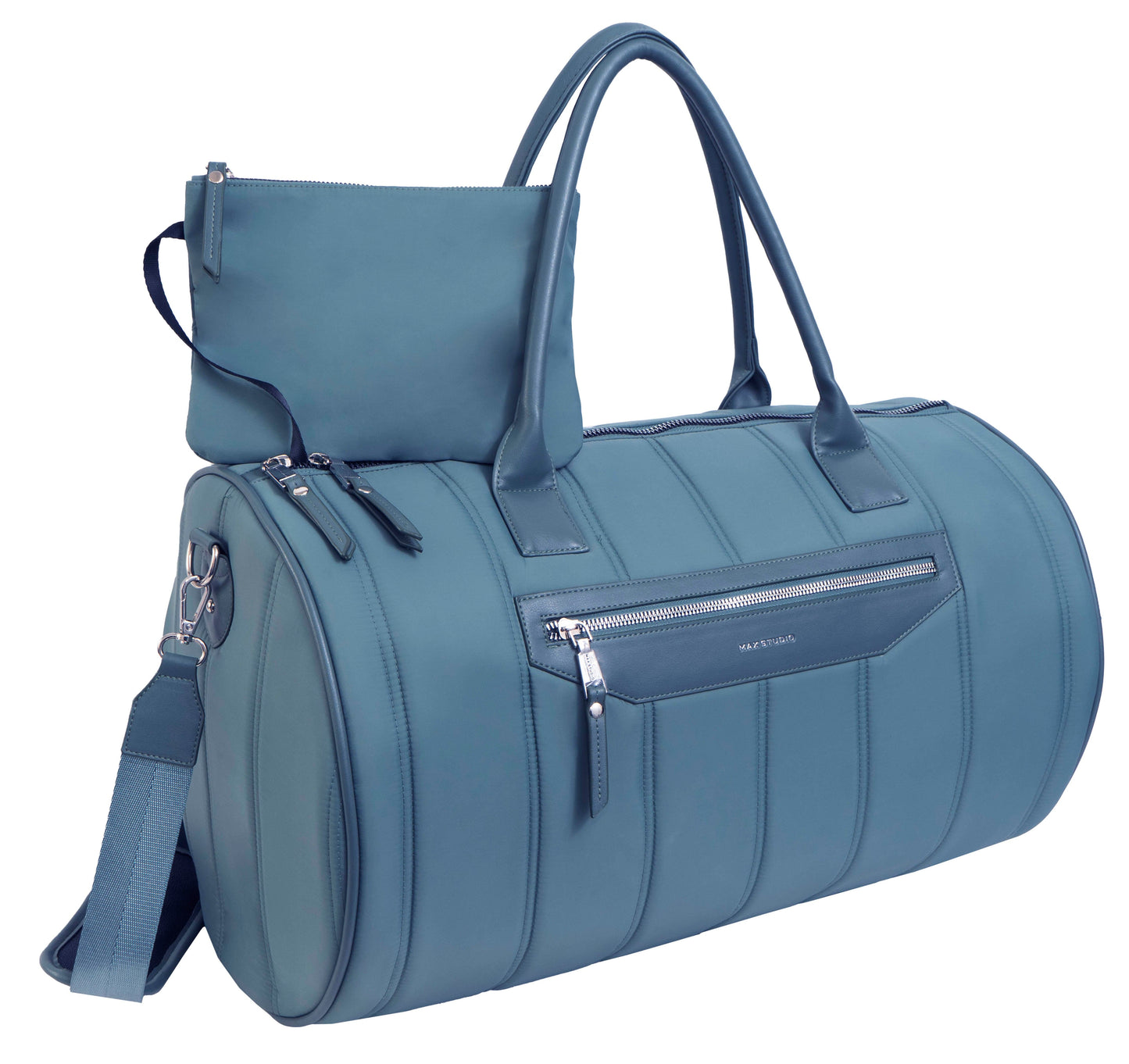 Max Studio 20 Inch Tubular Quilted Nylon Roll Duffle
