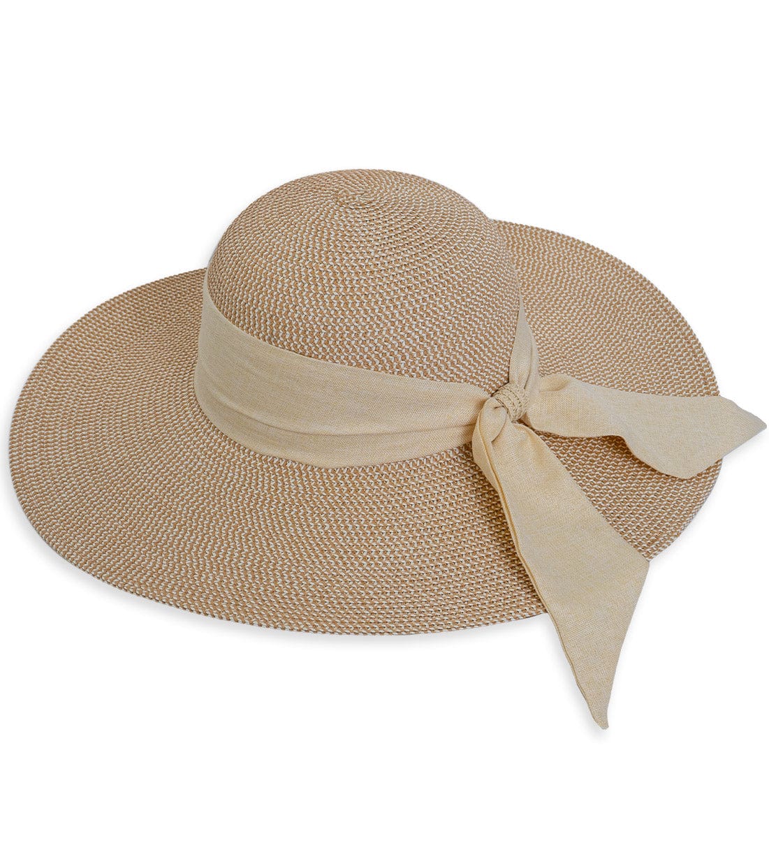 Magid Ribbon Bow Straw Floppy Hat