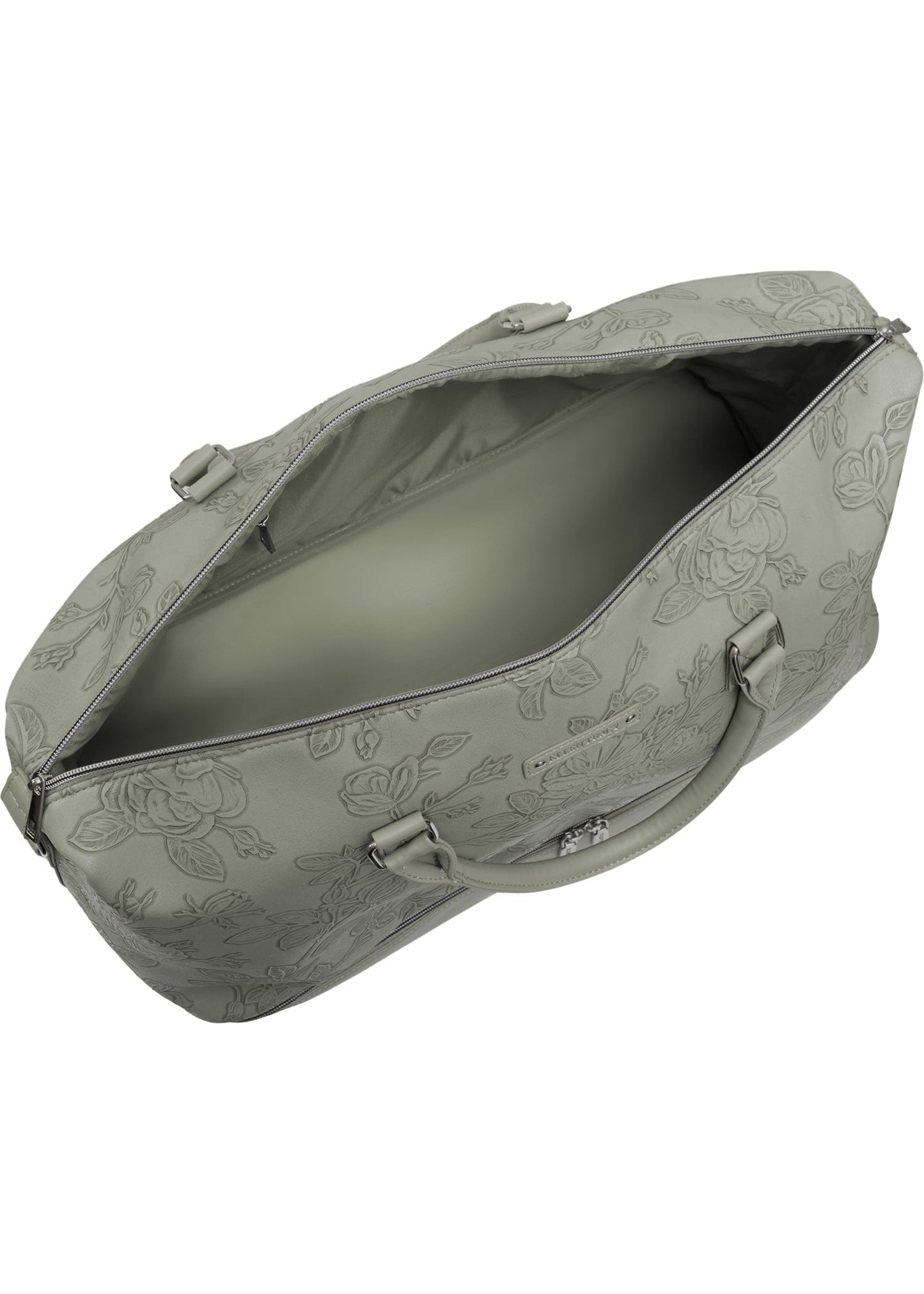 Ellen Tracy 20 Inch Floral Embossed Faux Leather Drop Bottom Duffel