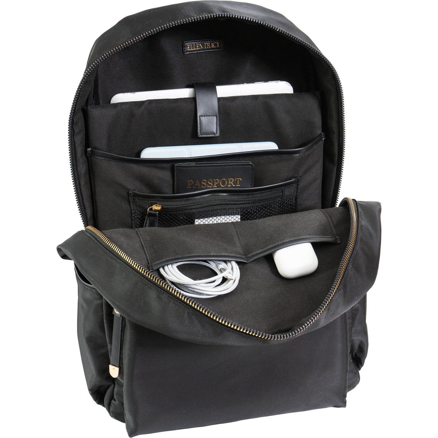 Ellen Tracy 19 Inch Nylon Twill Workbook Laptop Backpack