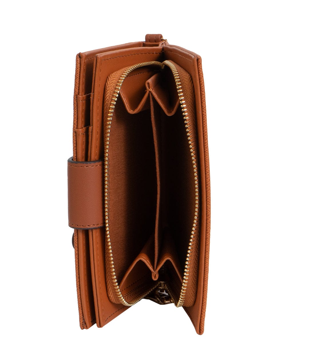 Ellen Tracy Double Compartment Saffiano Zip Around Indexer Wallet