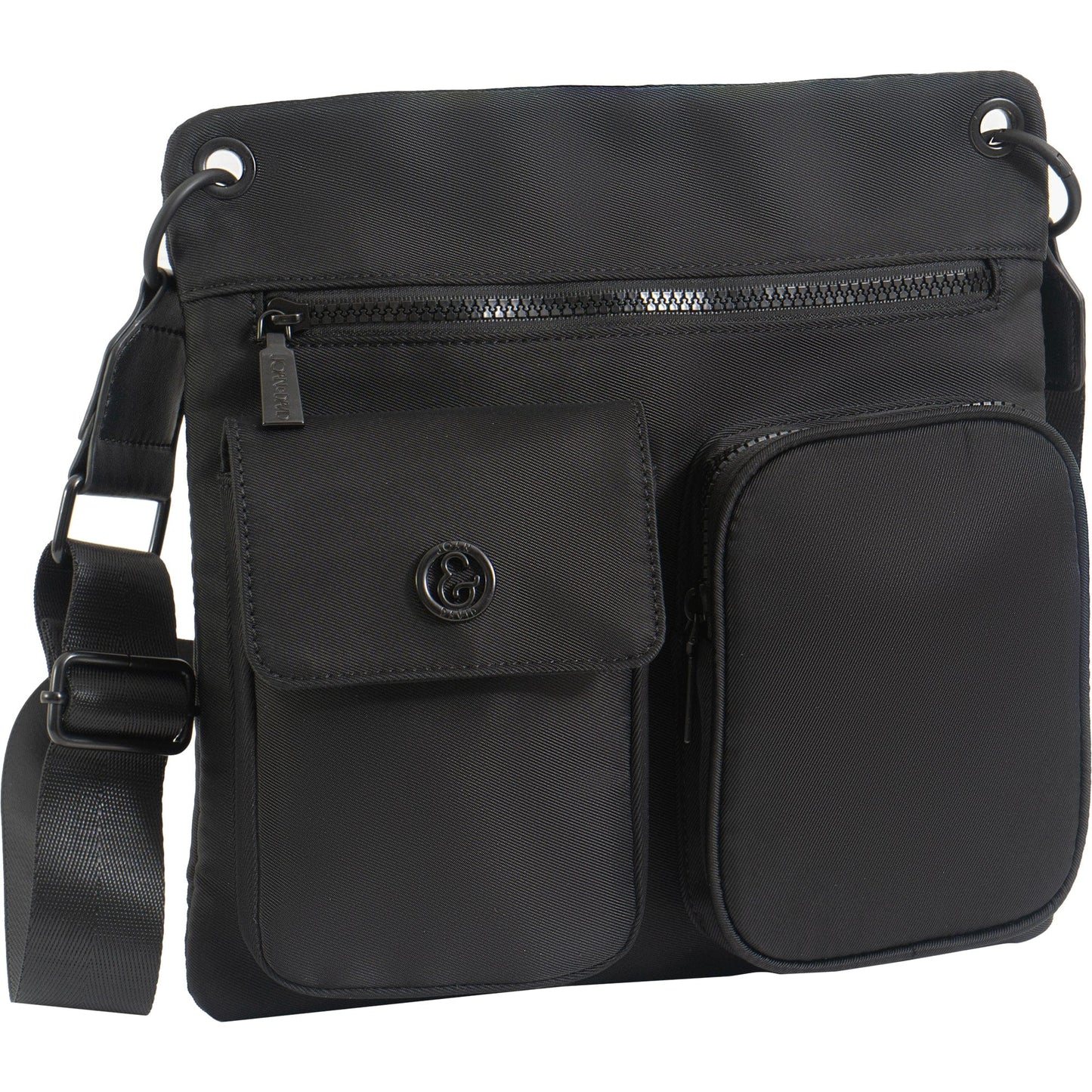 Joan & David The Kara 11 In. Twill Nylon Passport Crossbody Bag