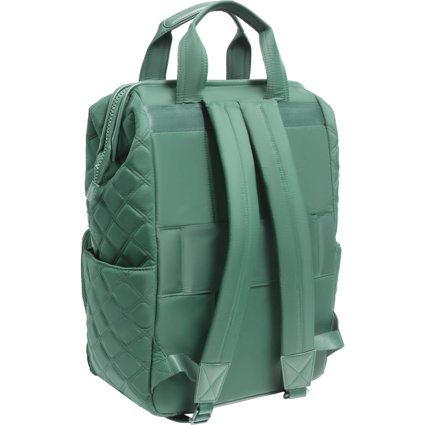 Joan & David Diamond Quilted Puffer Nylon Square Laptop Backpack