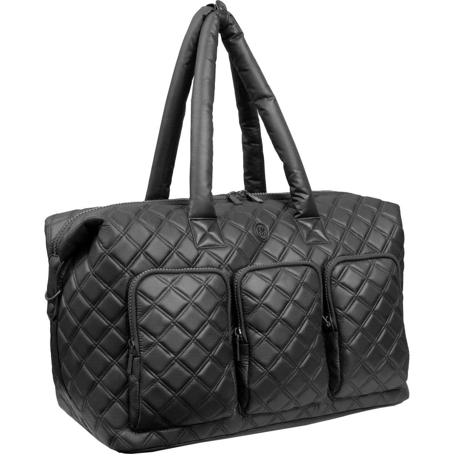 Joan & David 22 Inch Diamond Quilted Parachute Nylon 3 Pocket Duffel Bag