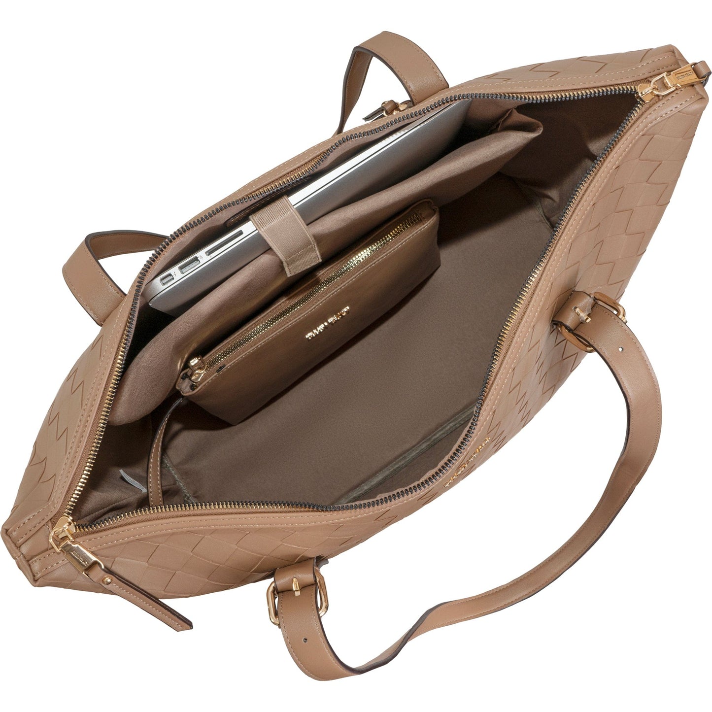 Ellen Tracy 20 Inch Basket Weave Quilted Nylon Large Travel Workbook Tote Bag