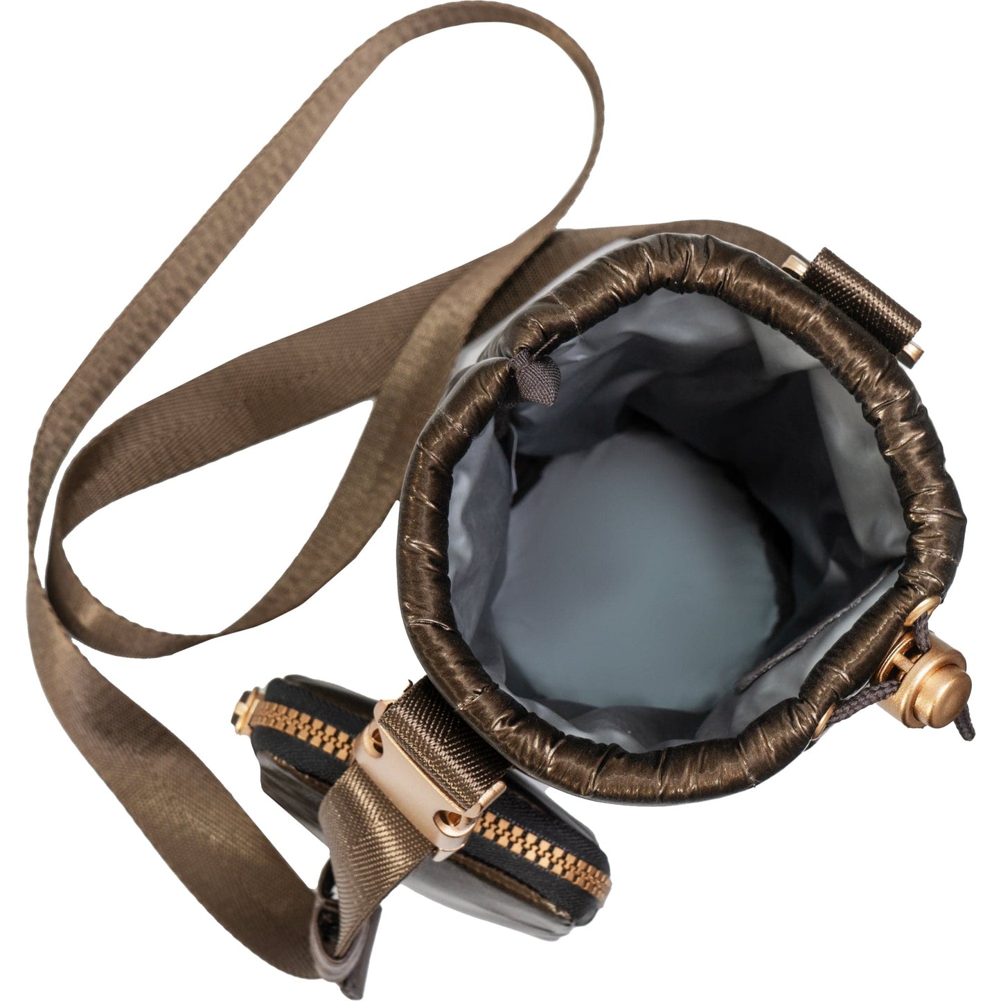 Joan & David Tubular Quilted Metallic Water Bottle Holder Sling Bag