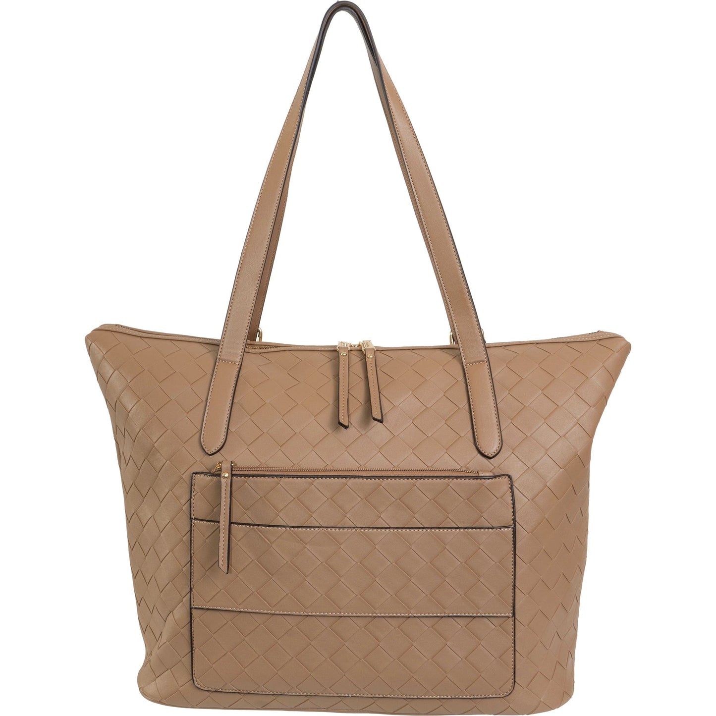 Ellen Tracy 20 Inch Basket Weave Quilted Nylon Large Travel Workbook Tote Bag