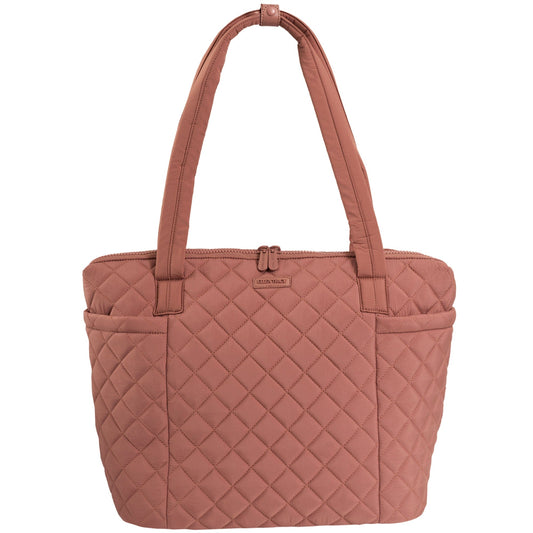 Ellen Tracy 20 Inch Diamond Quilted Nylon Large Travel Workbook Tote Bag