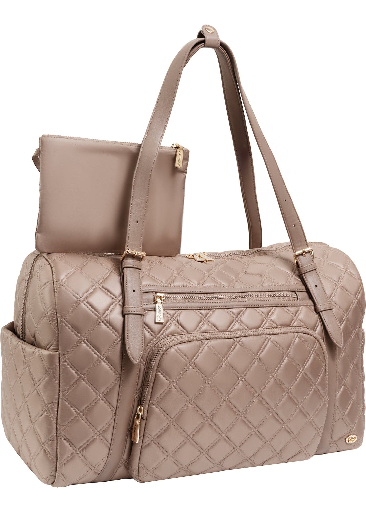 Joan & David The Sloane Diamond Quilted Weekender Duffle Bag