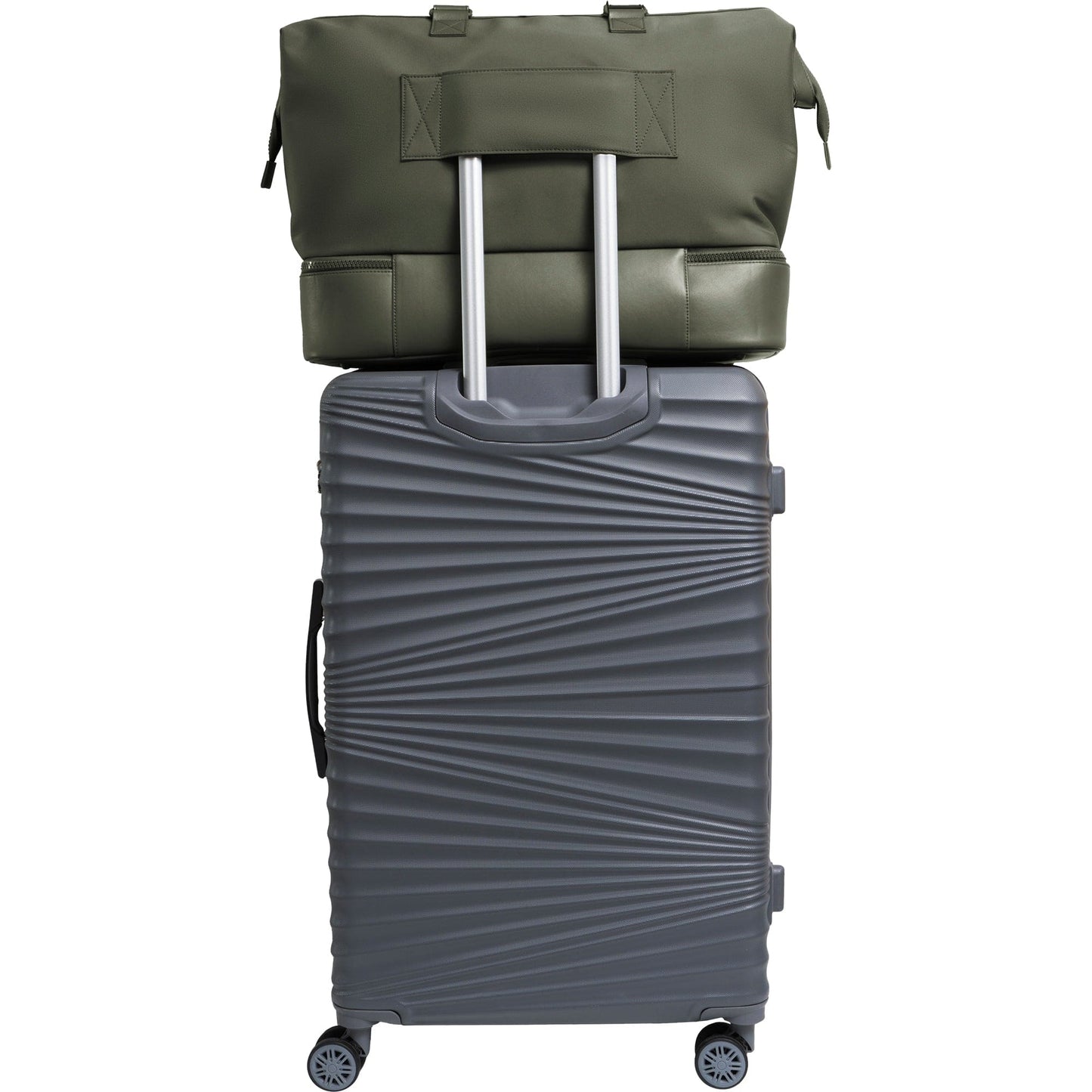 Max Studio Sport Nylon & Faux Leather Drop Bottom Duffel Bag