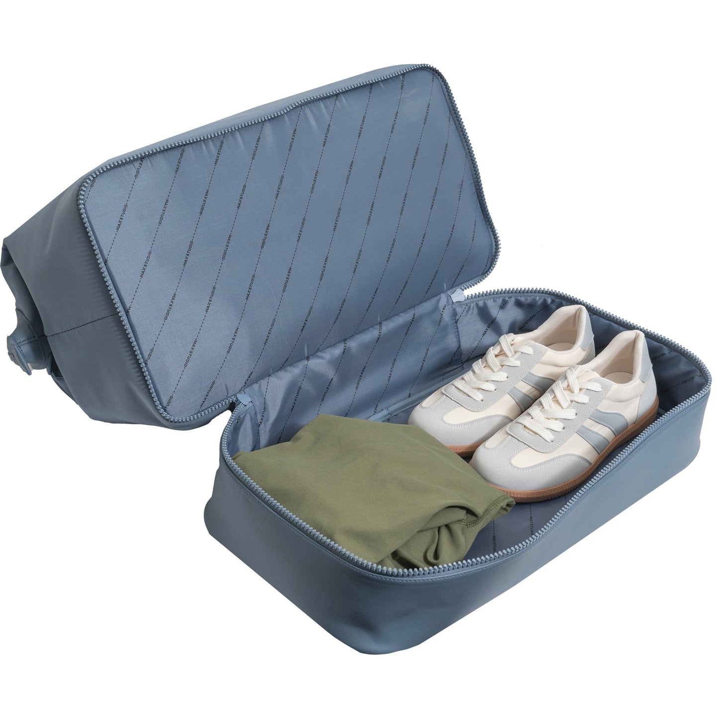 Max Studio Sport Nylon & Faux Leather Drop Bottom Duffel Bag