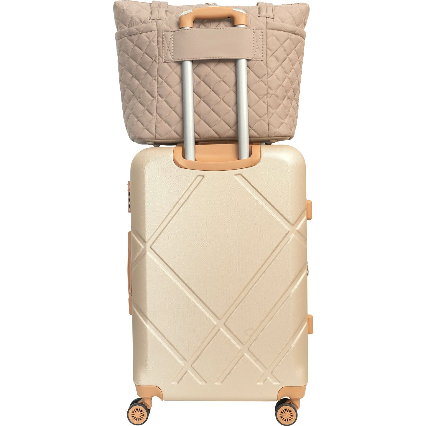 Ellen Tracy 20 Inch Diamond Quilted Nylon Large Travel Workbook Tote Bag