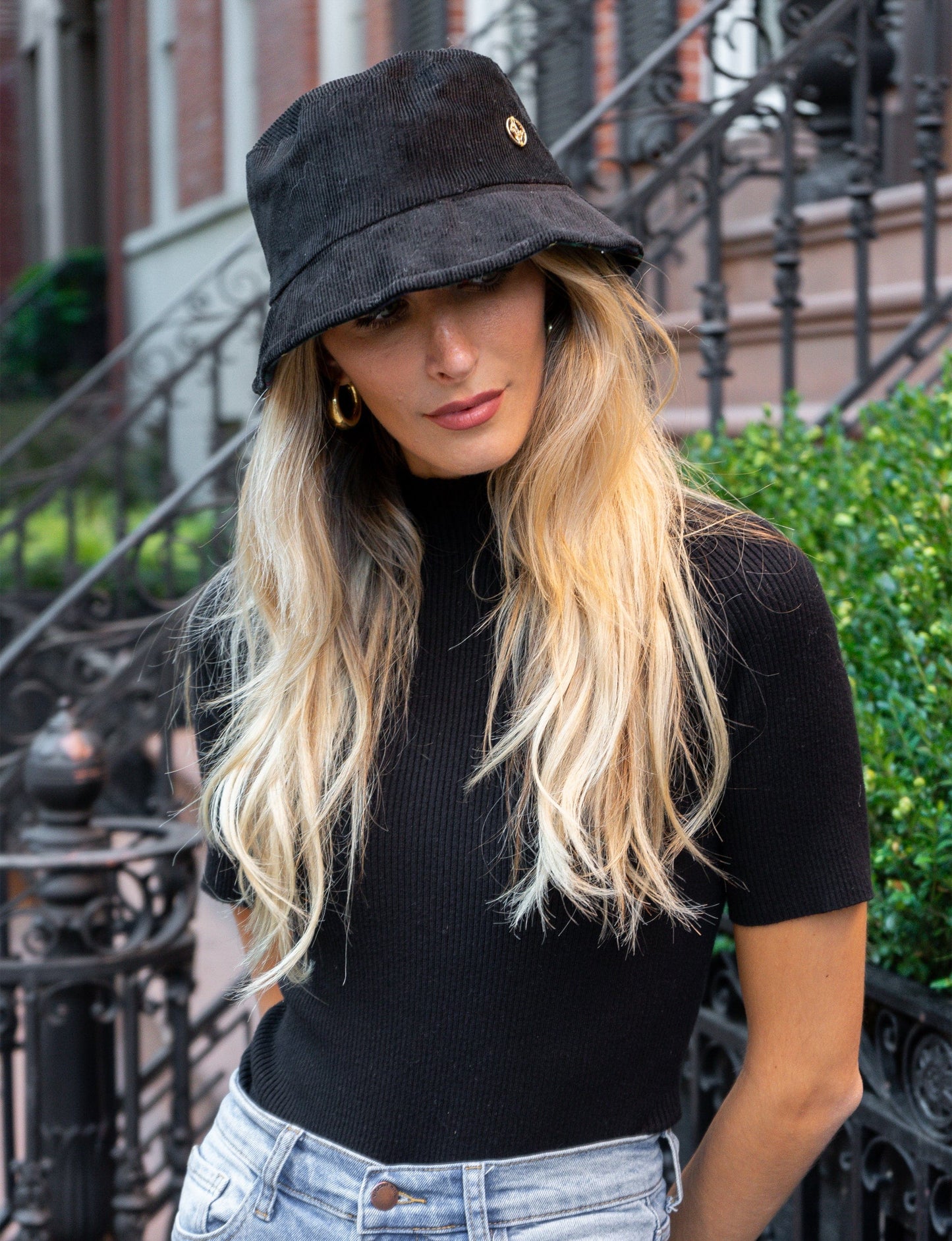 Adrienne Vittadini Corduroy Bucket Hat