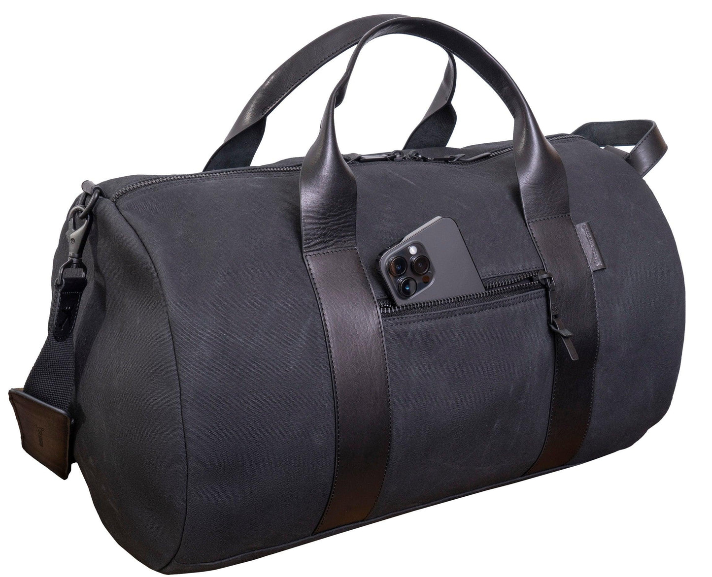 Voyager 21" Waxed Canvas Duffel - Black