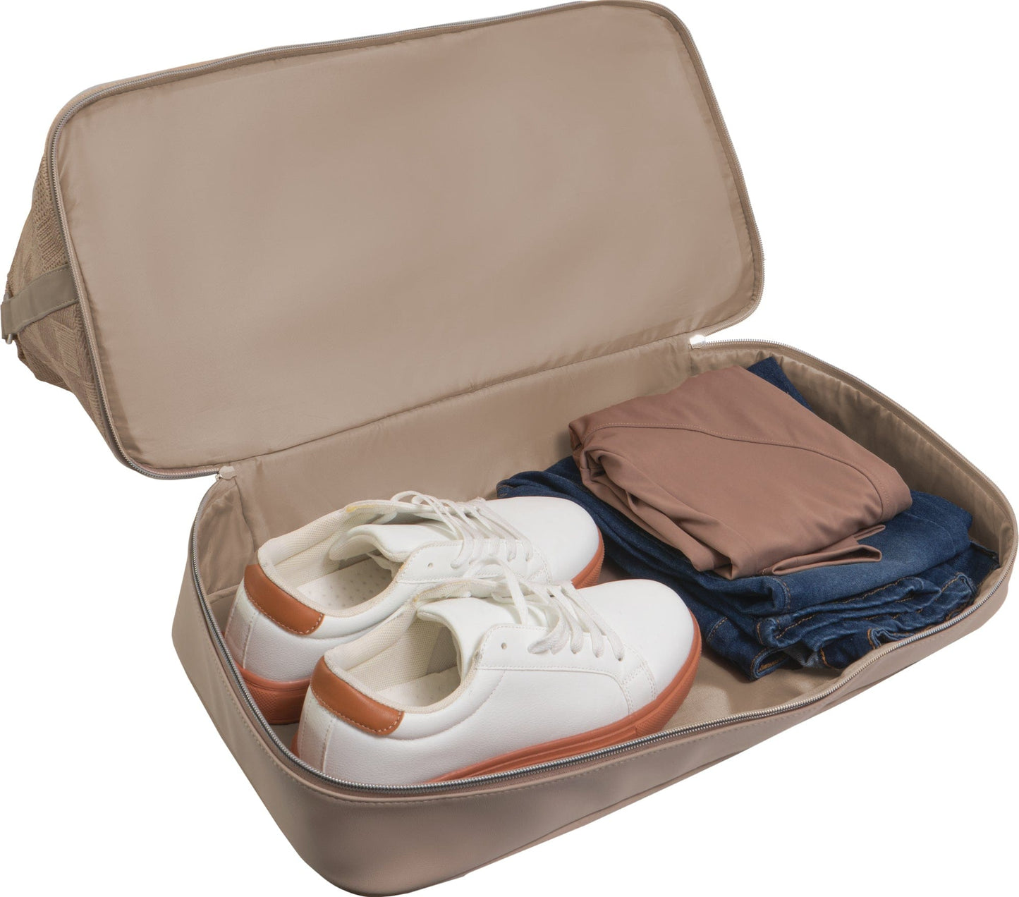 Ellen Tracy 20 Inch Checkered Embossed Faux Leather Drop Bottom Duffel