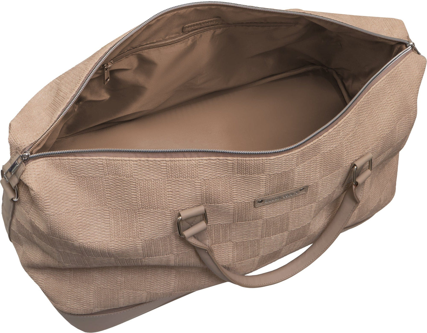 Ellen Tracy 20 Inch Checkered Embossed Faux Leather Drop Bottom Duffel