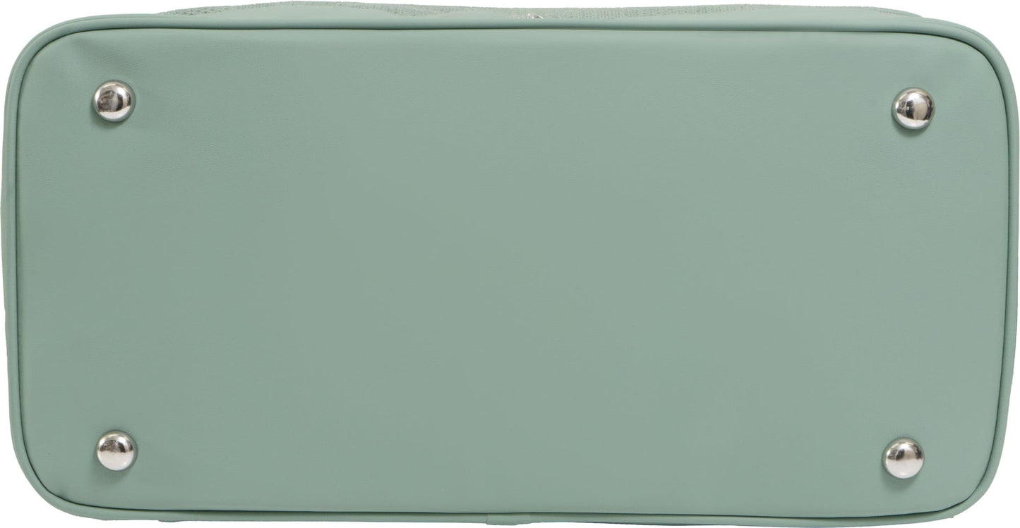 Ellen Tracy 20 Inch Checkered Embossed Faux Leather Drop Bottom Duffel