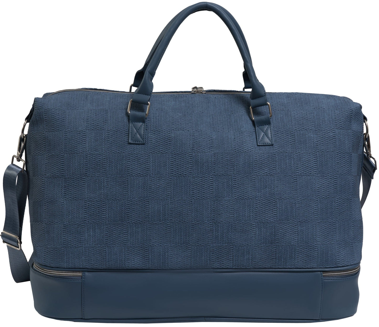 Ellen Tracy 20 Inch Checkered Embossed Faux Leather Drop Bottom Duffel