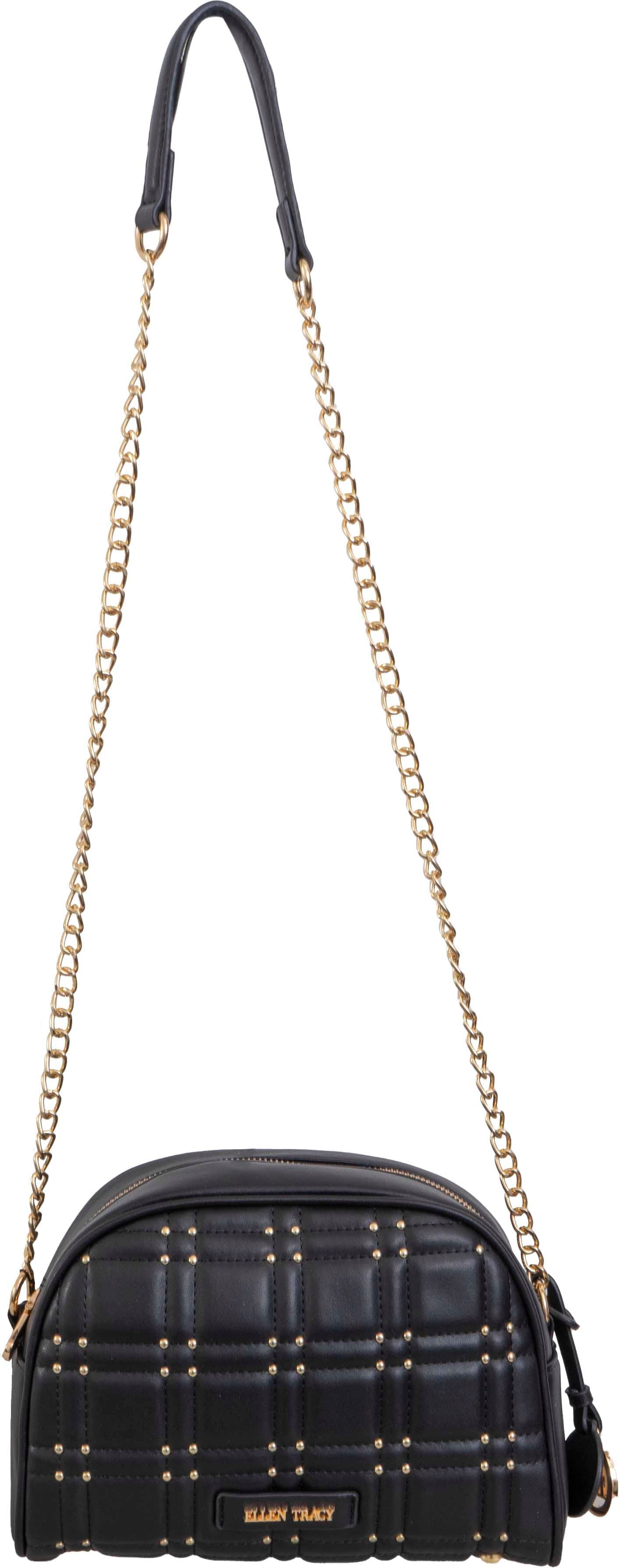 Ellen Tracy Studded Smooth Dome Quilted Crossbody