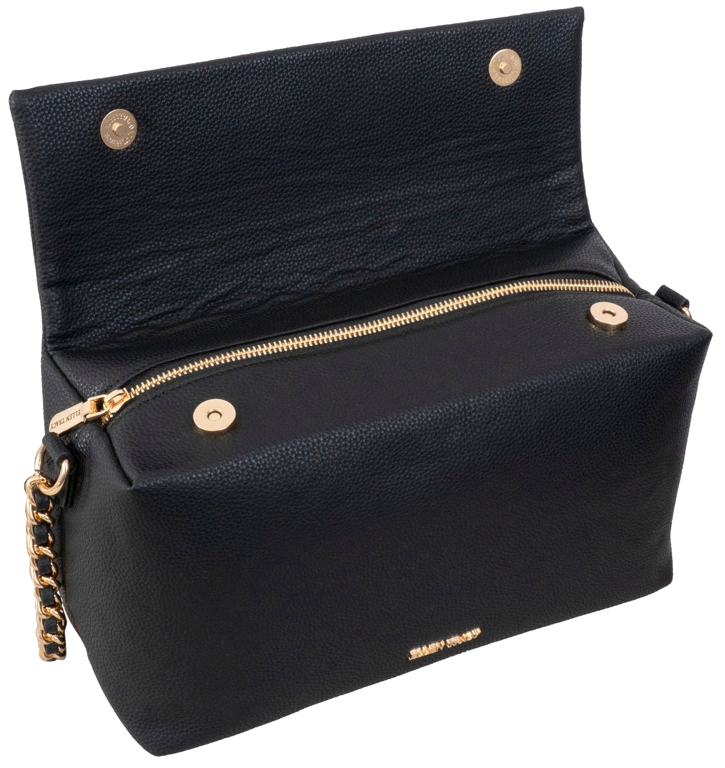 Ellen Tracy Pebble Grain Chain Top Flap Crossbody