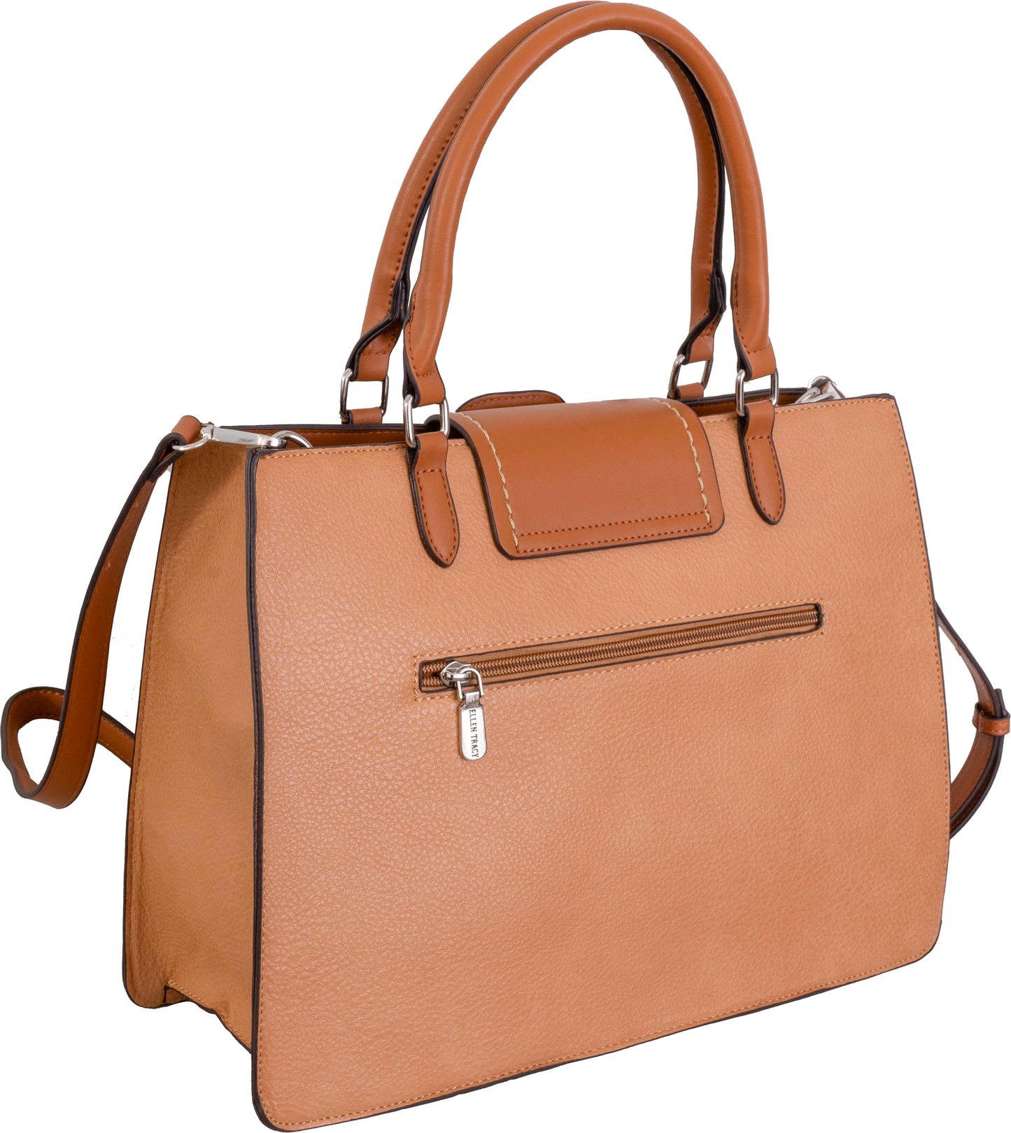 Ellen Tracy Pebble Grain Top Flap Tote