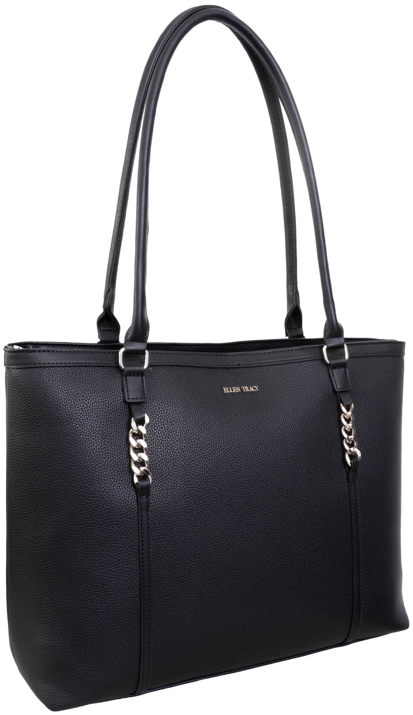 Ellen Tracy Pebble Grain Chain Tote Bag