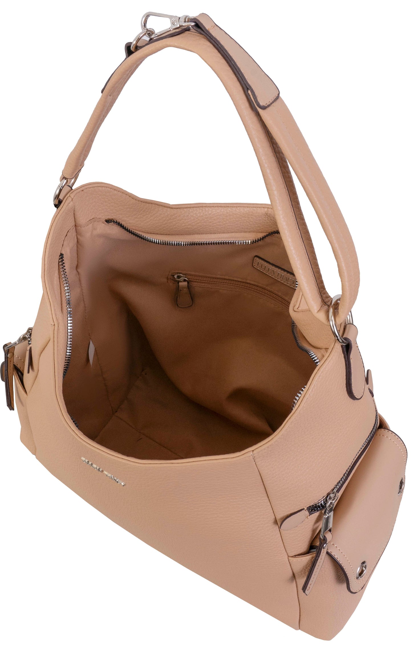 Ellen Tracy Pebble Grain Grommet Hobo Bag