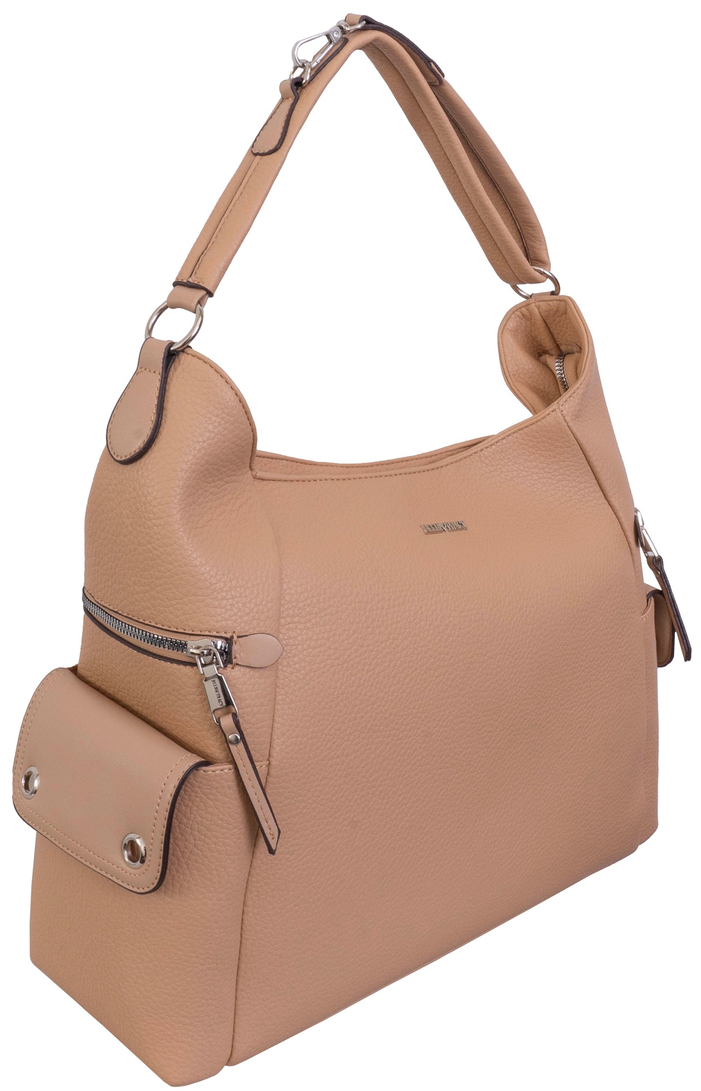 Ellen Tracy Pebble Grain Grommet Hobo Bag