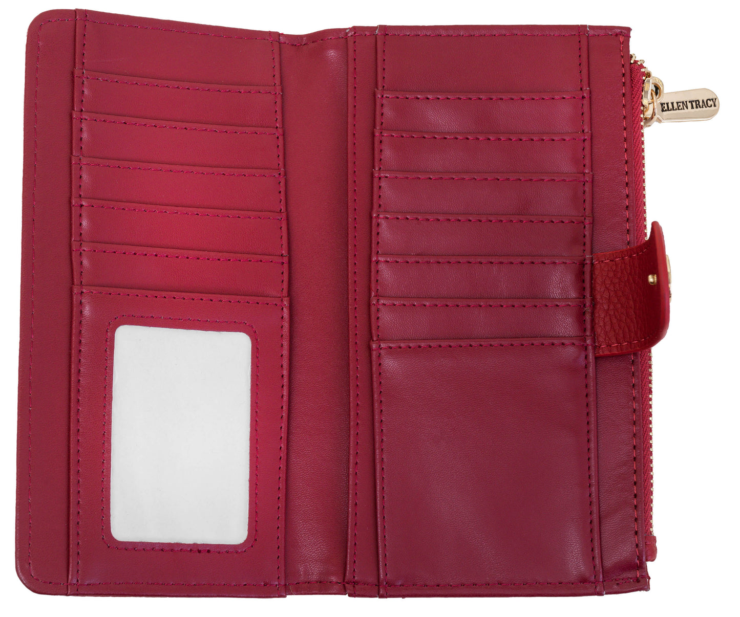 Ellen Tracy Pebble Grain Snap Coin Clutch Wallet