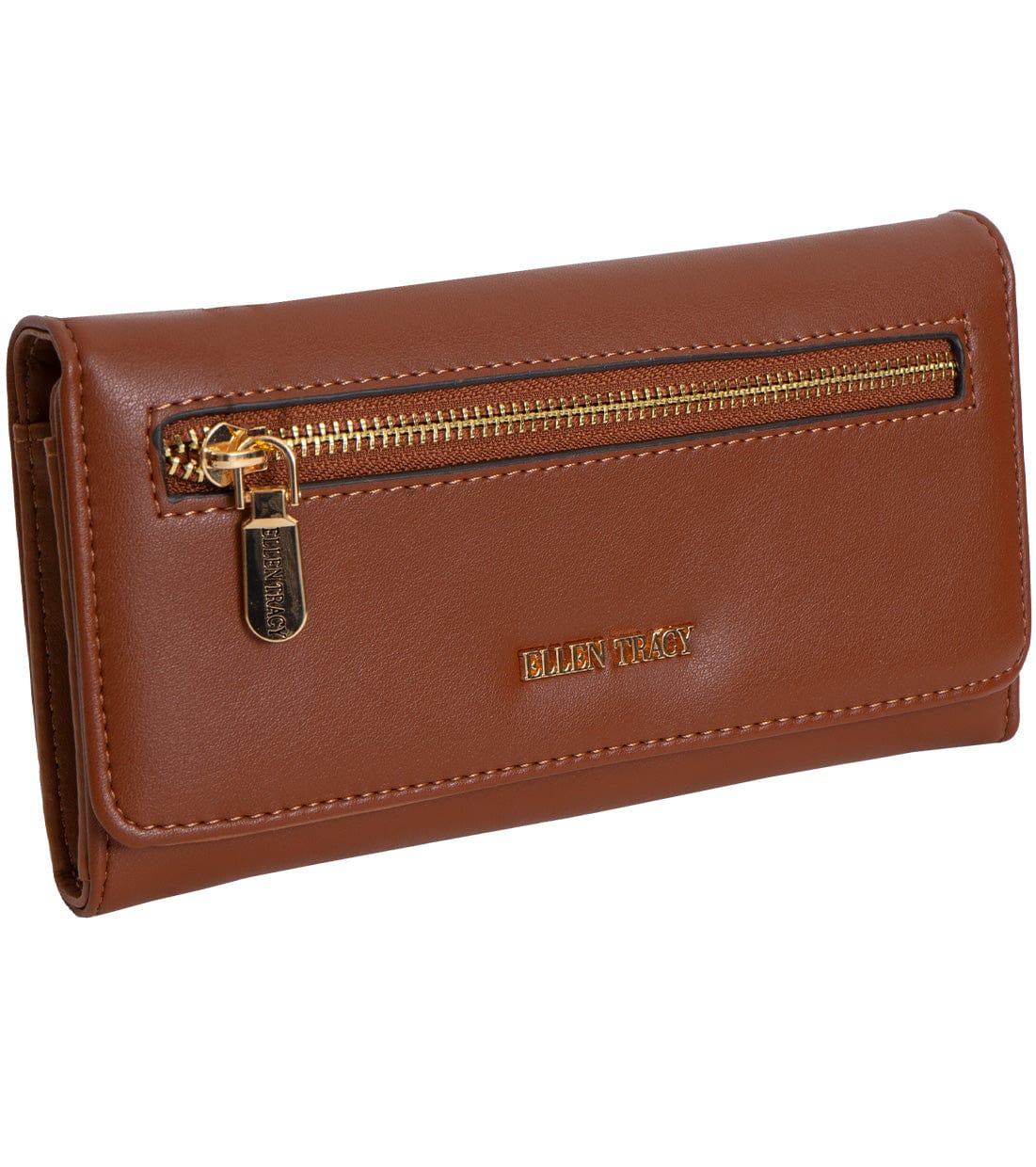 Ellen Tracy Smooth Vachetta Fold Clutch Wallet