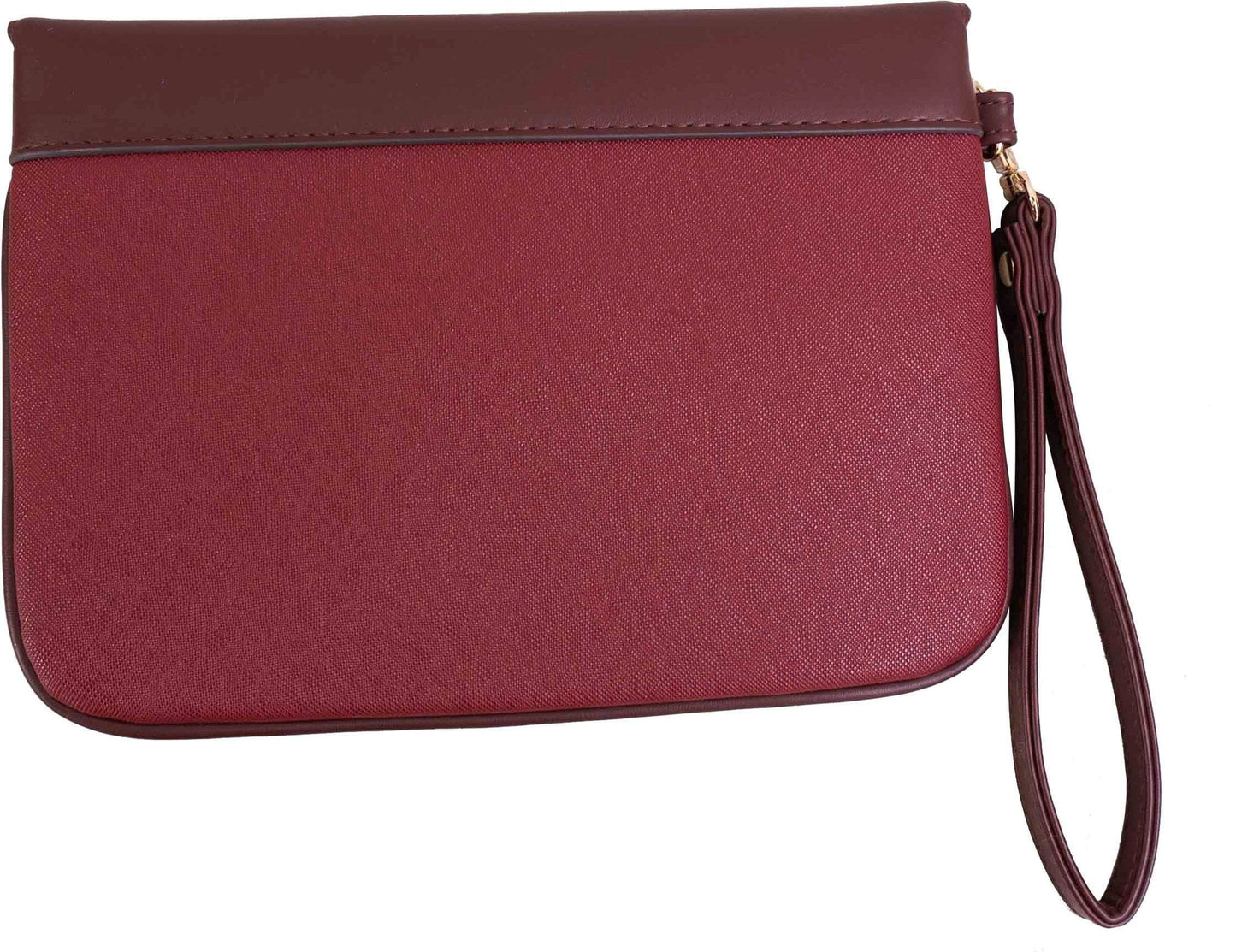 Ellen Tracy Saffiano & Smooth Flap  Wristlet