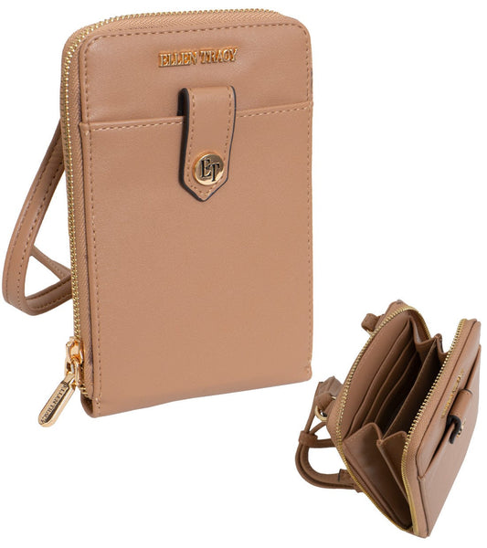 Ellen Tracy Smooth Vachetta Phone Case & Wallet Bag