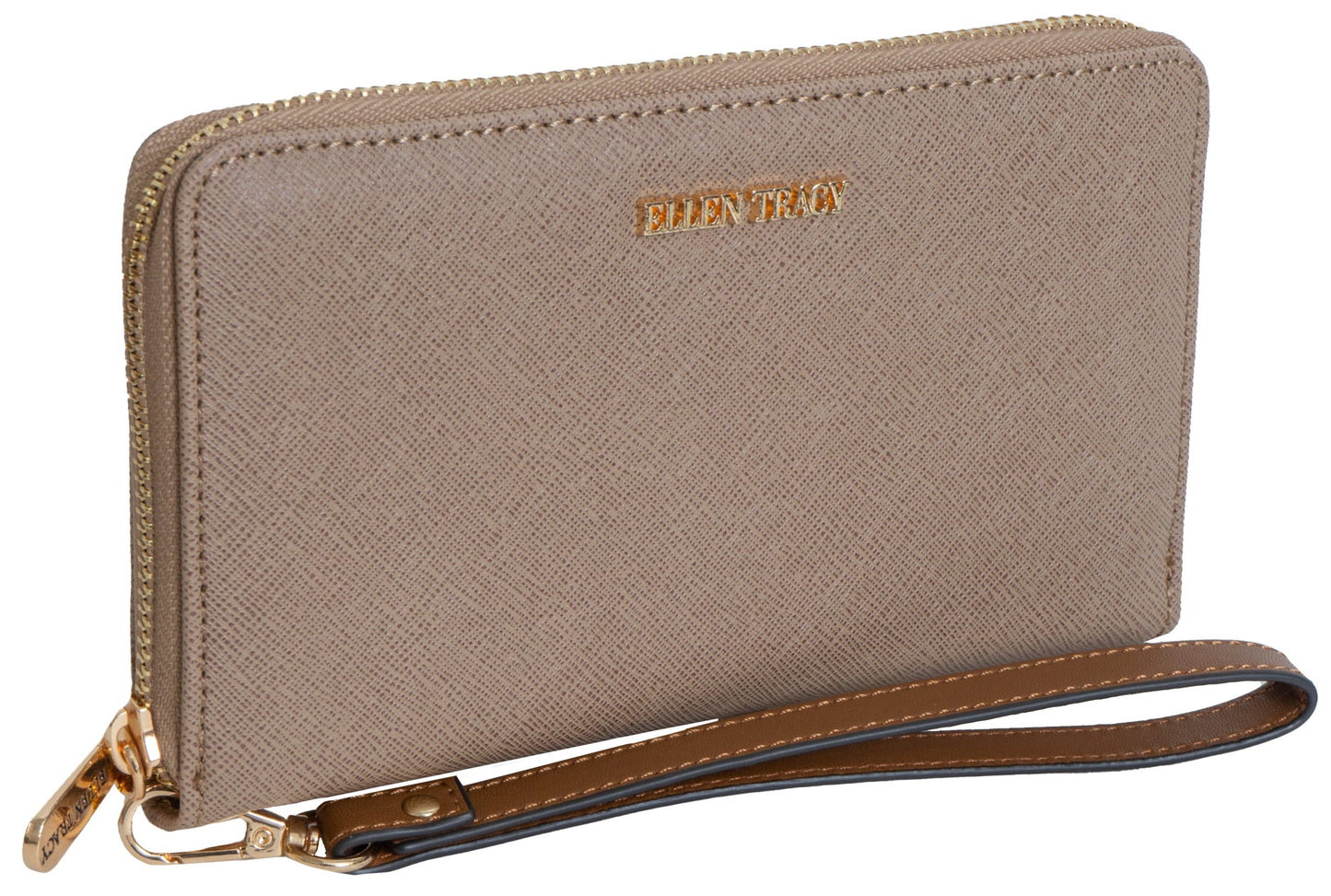 Ellen Tracy Saffiano Zip Around Wristlet Wallet