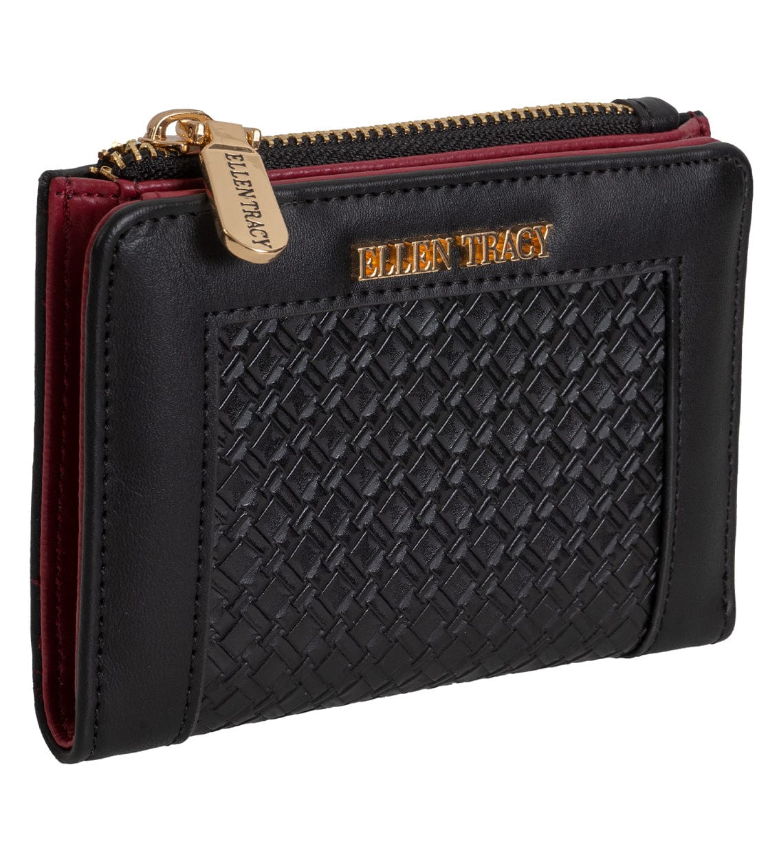 Ellen Tracy Basket Weave Bi-Fold Indexer Wallet