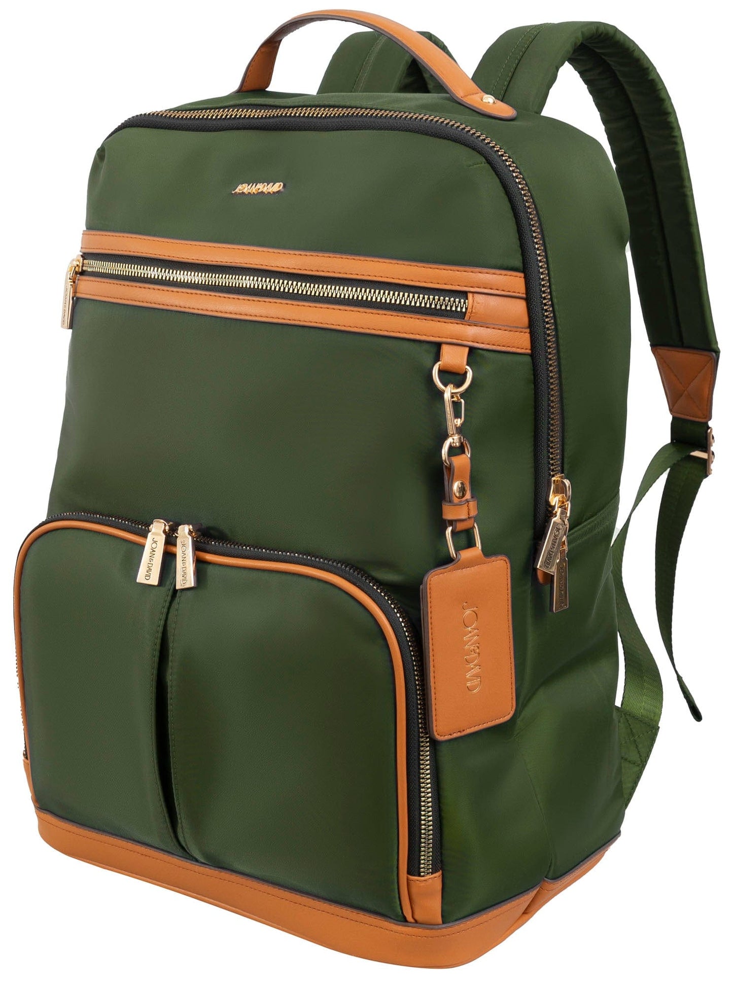 Joan & David Twill Nylon 18 Inch Multi Pocket Workbook Backpack