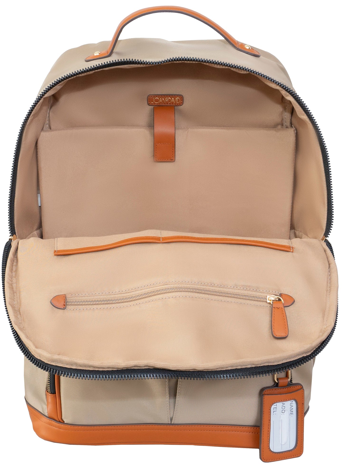 Joan & David Twill Nylon 18 Inch Multi Pocket Workbook Backpack