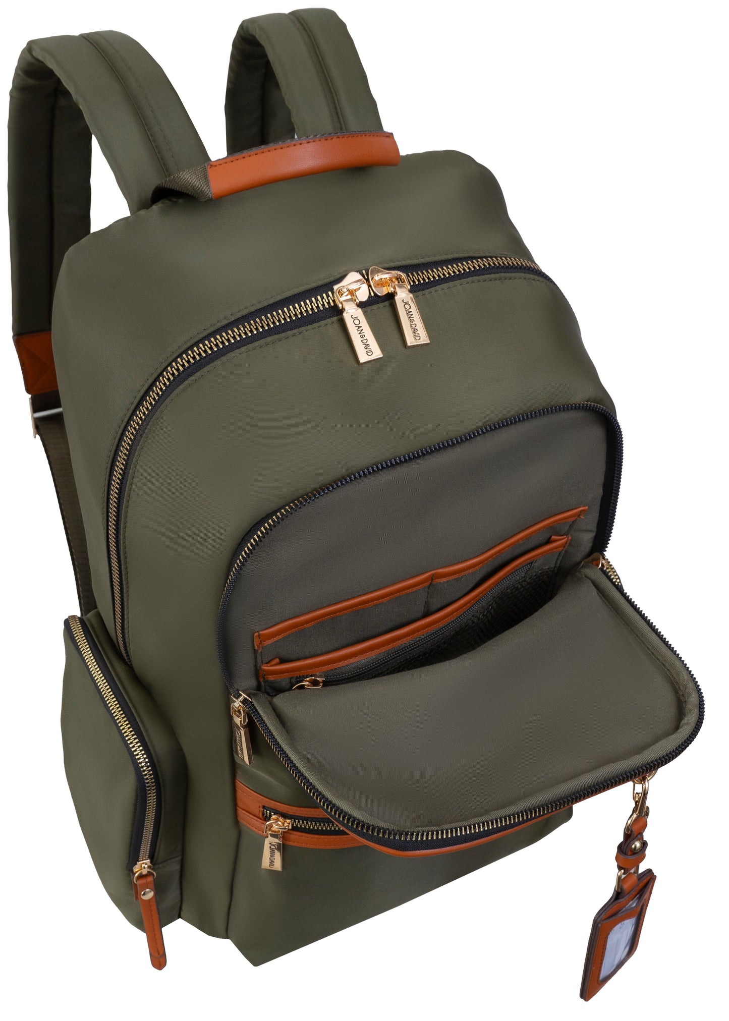 Joan & David Twill Nylon 18 Inch Multi Compartment Workbook Backpack