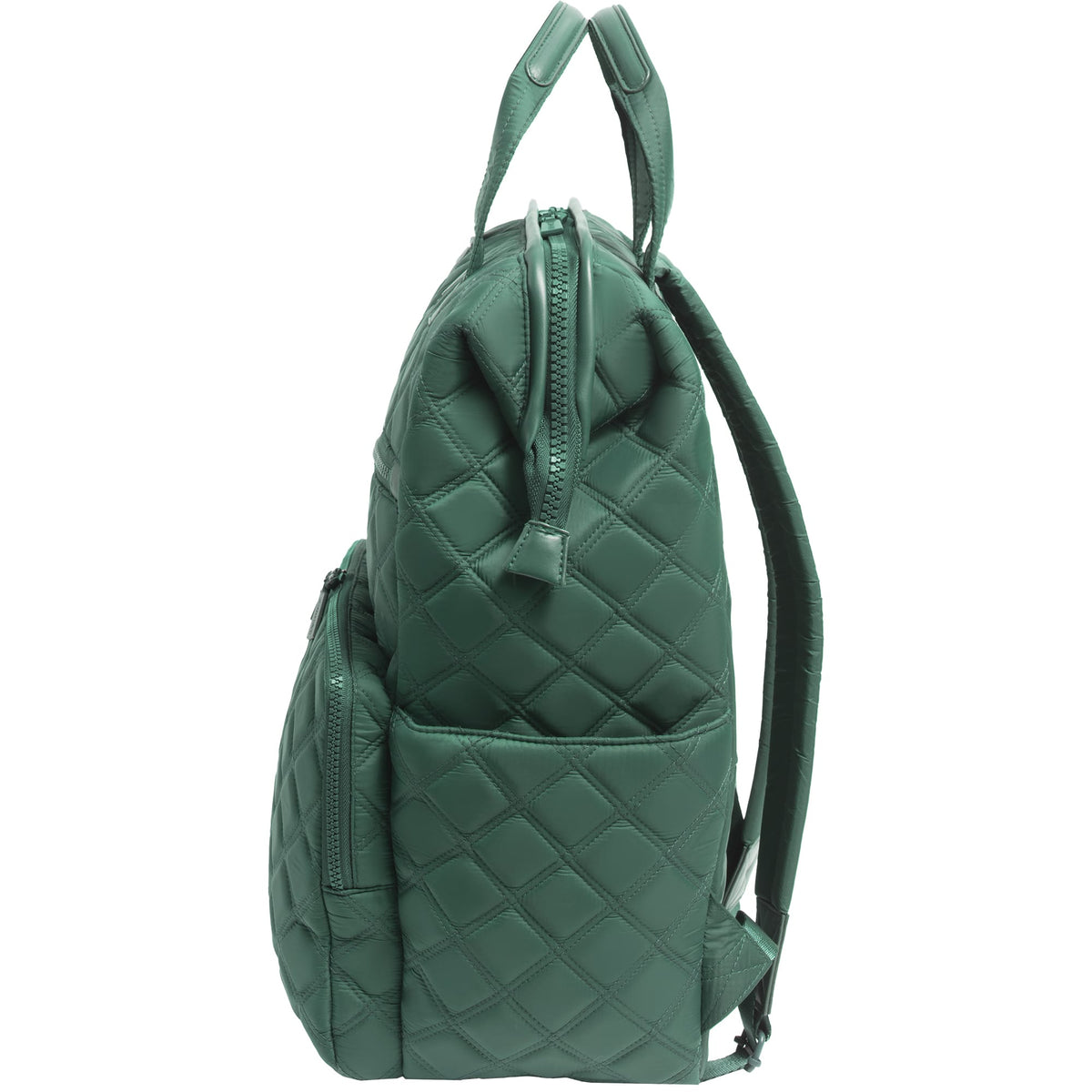 Joan & David Diamond Quilted Puffer Nylon Square Laptop Backpack