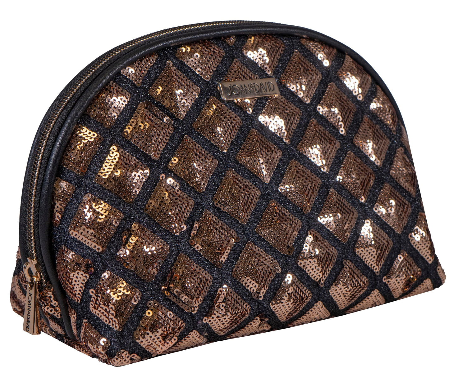 Joan & David Diamond Sequin Dome Cosmetic Pouch