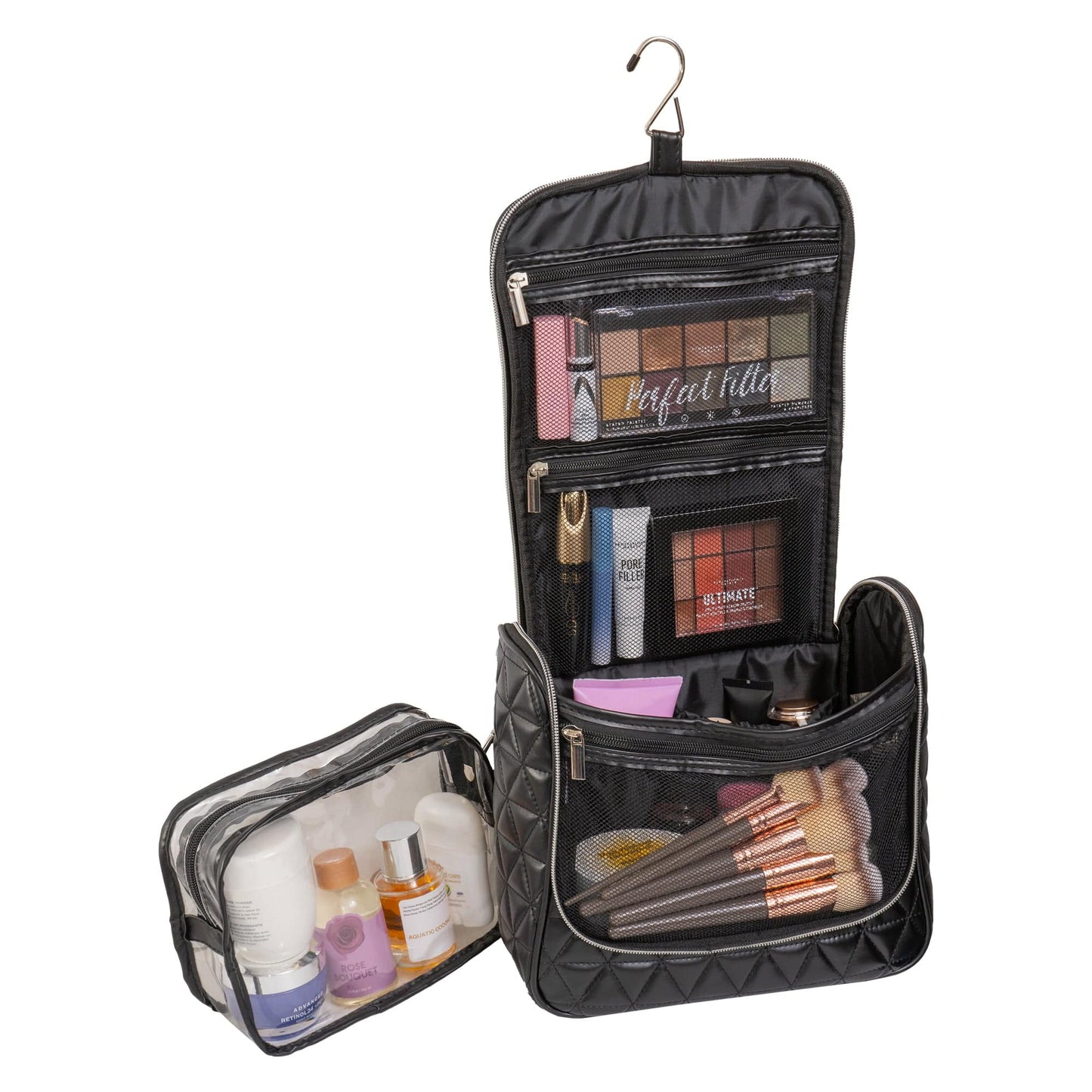 Joan & David The Triangle Quilted Hanging Makeup Toiletry Bag