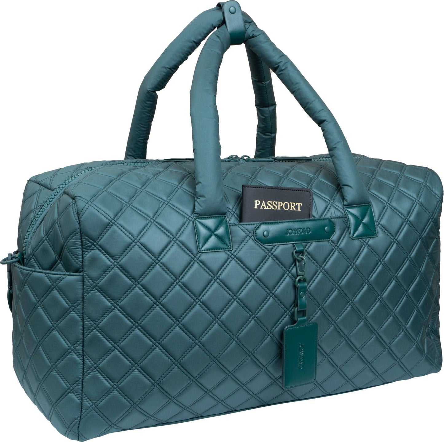 Joan & David 22 Inch Diamond Quilted Parachute Nylon Luggage Tag Duffel Bag