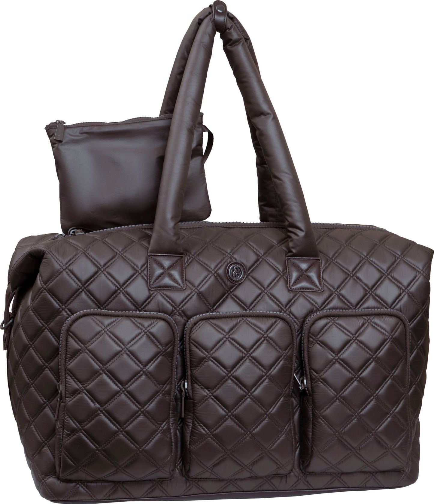 Joan & David 22 Inch Diamond Quilted Parachute Nylon 3 Pocket Duffel Bag