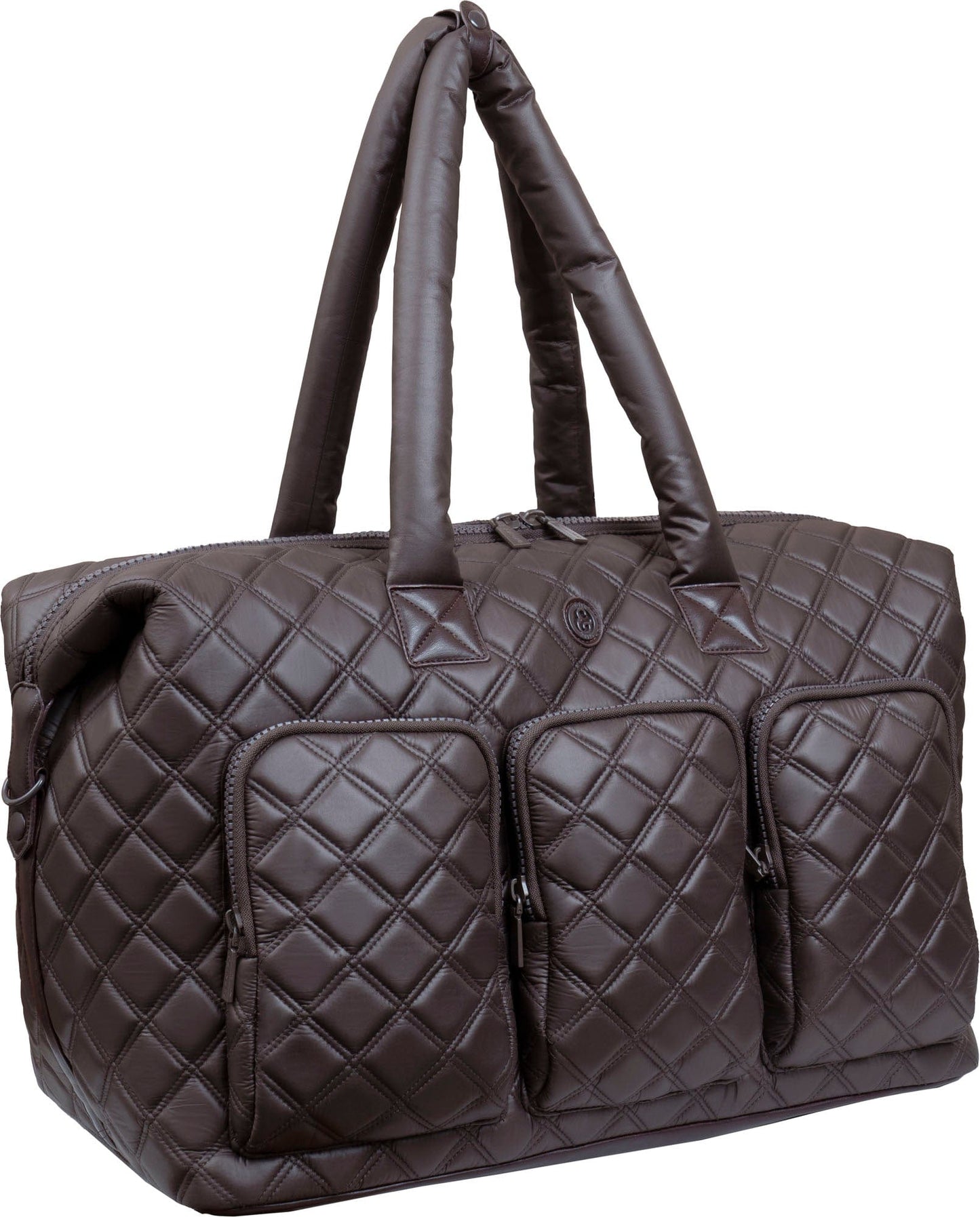 Joan & David 22 Inch Diamond Quilted Parachute Nylon 3 Pocket Duffel Bag