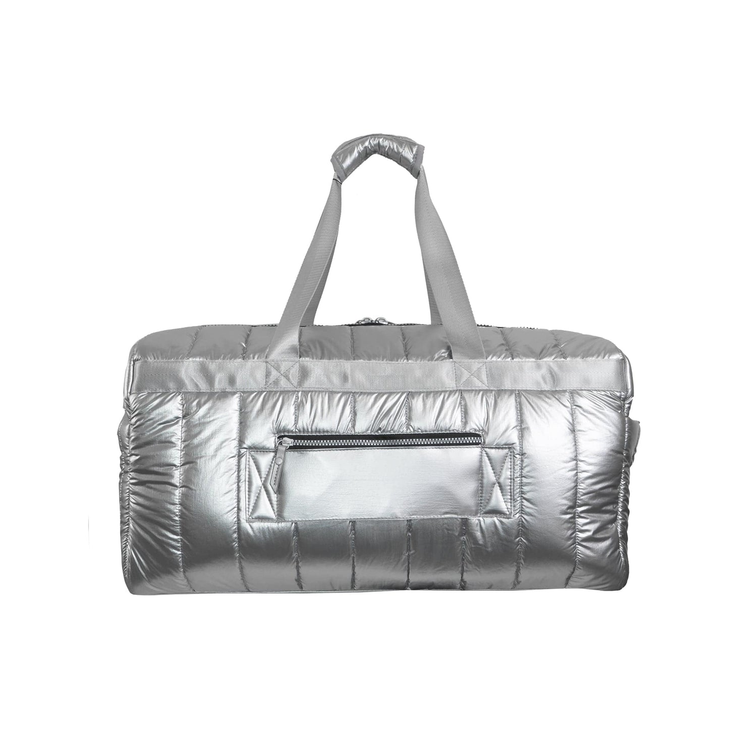Joan & David 22" Metallic Puffer Tubular Quilted Nylon Travel Weekender Duffel